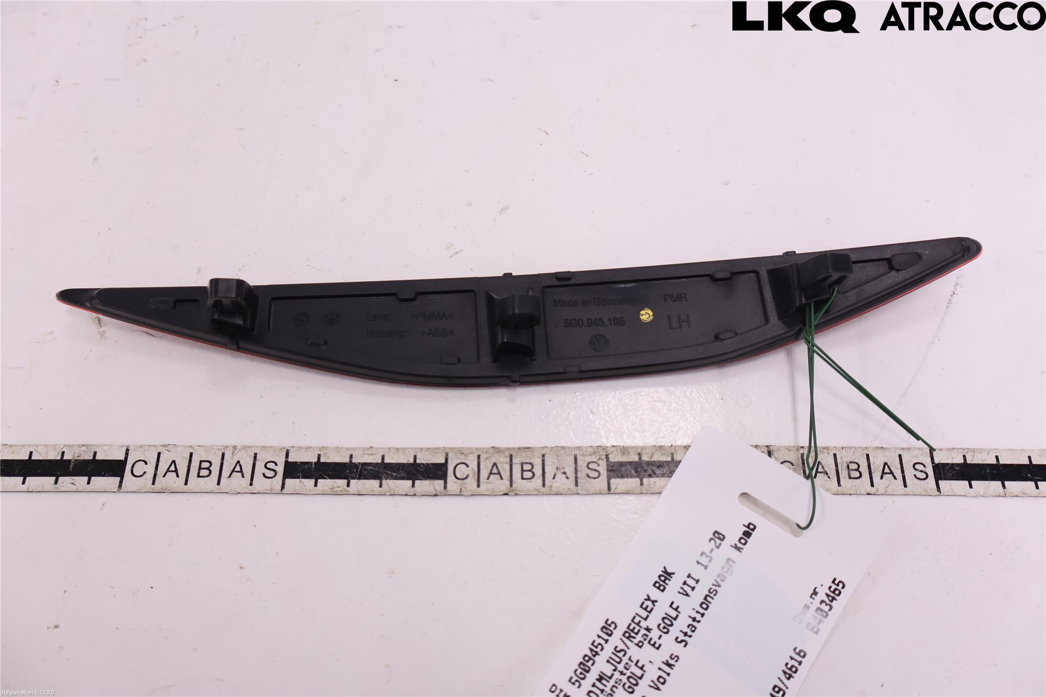 Volkswagen VW GOLF / E-GOLF VII 13-20 Dimljus/Reflex Bak