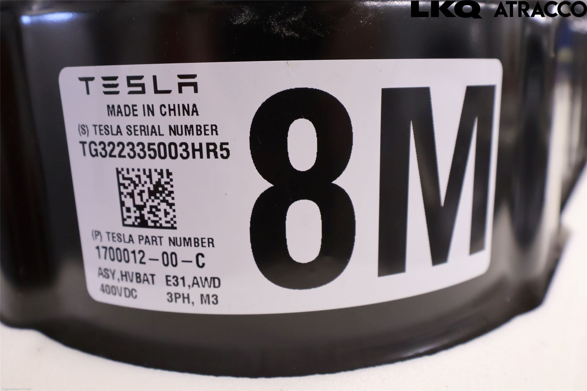 Tesla MODEL 3 17- Batteri Högspänning