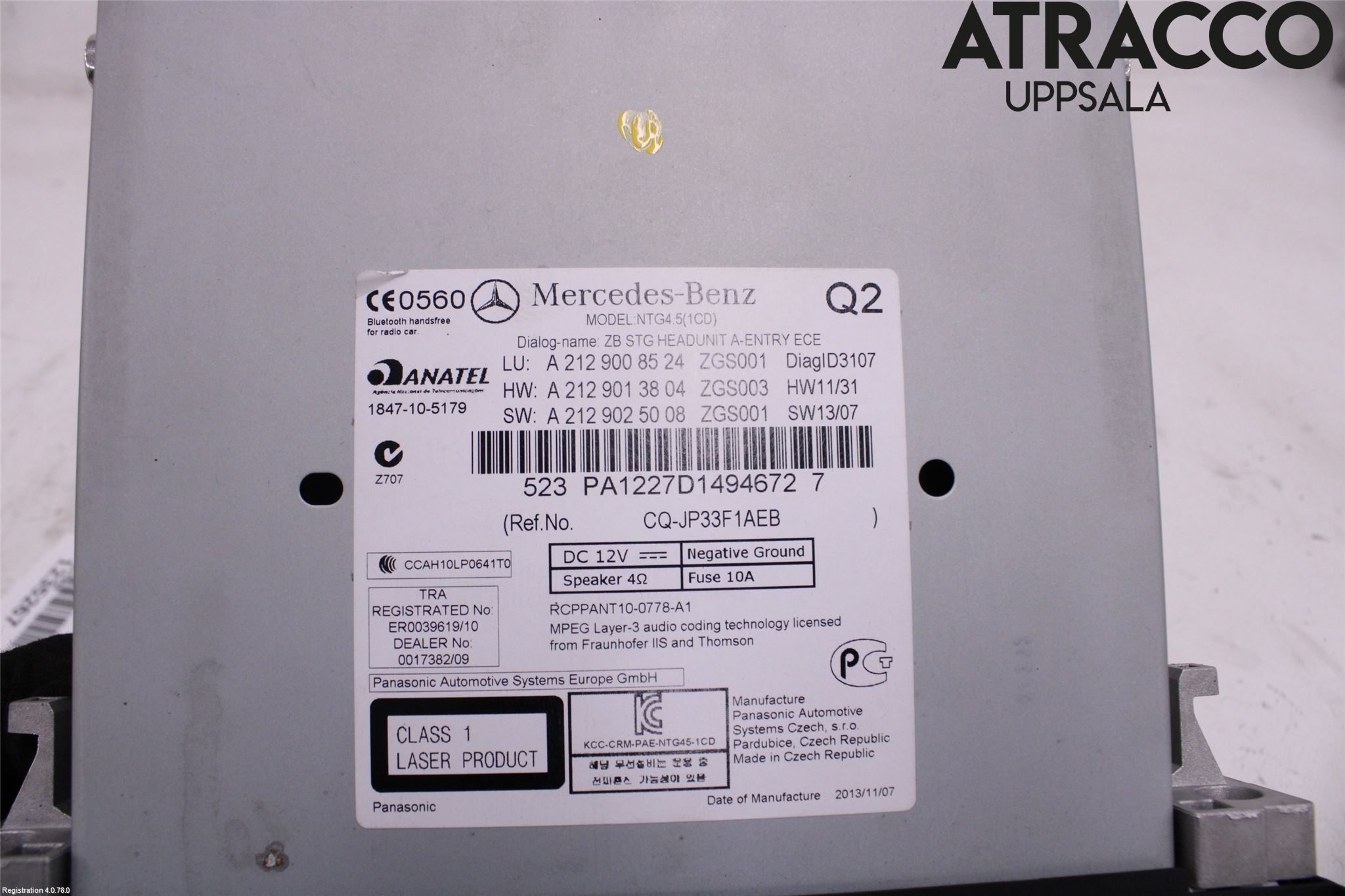 Mercedes-Benz MB E-KLASS (W212) 09-16 Cd Radio - Multimediapanel