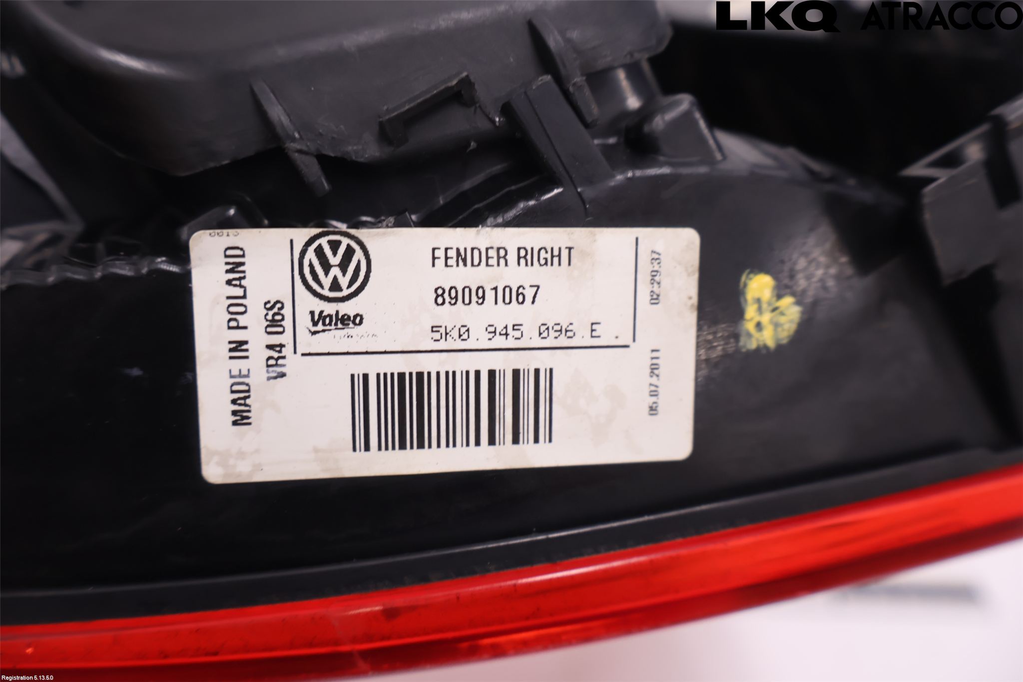 Volkswagen VW GOLF VI 09-13 Bakljus Höger