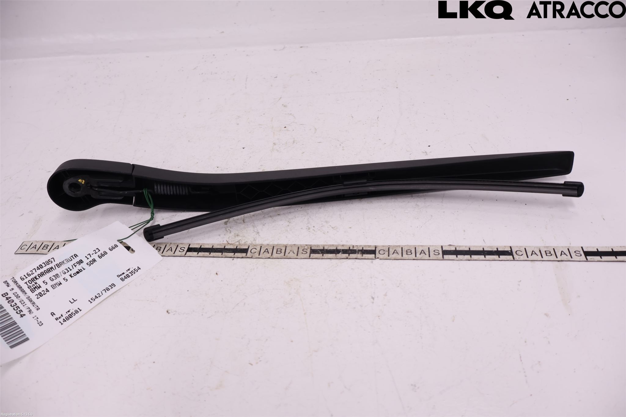 BMW 5 G30/G31/F90 17-23 Torkararm-Bakruta