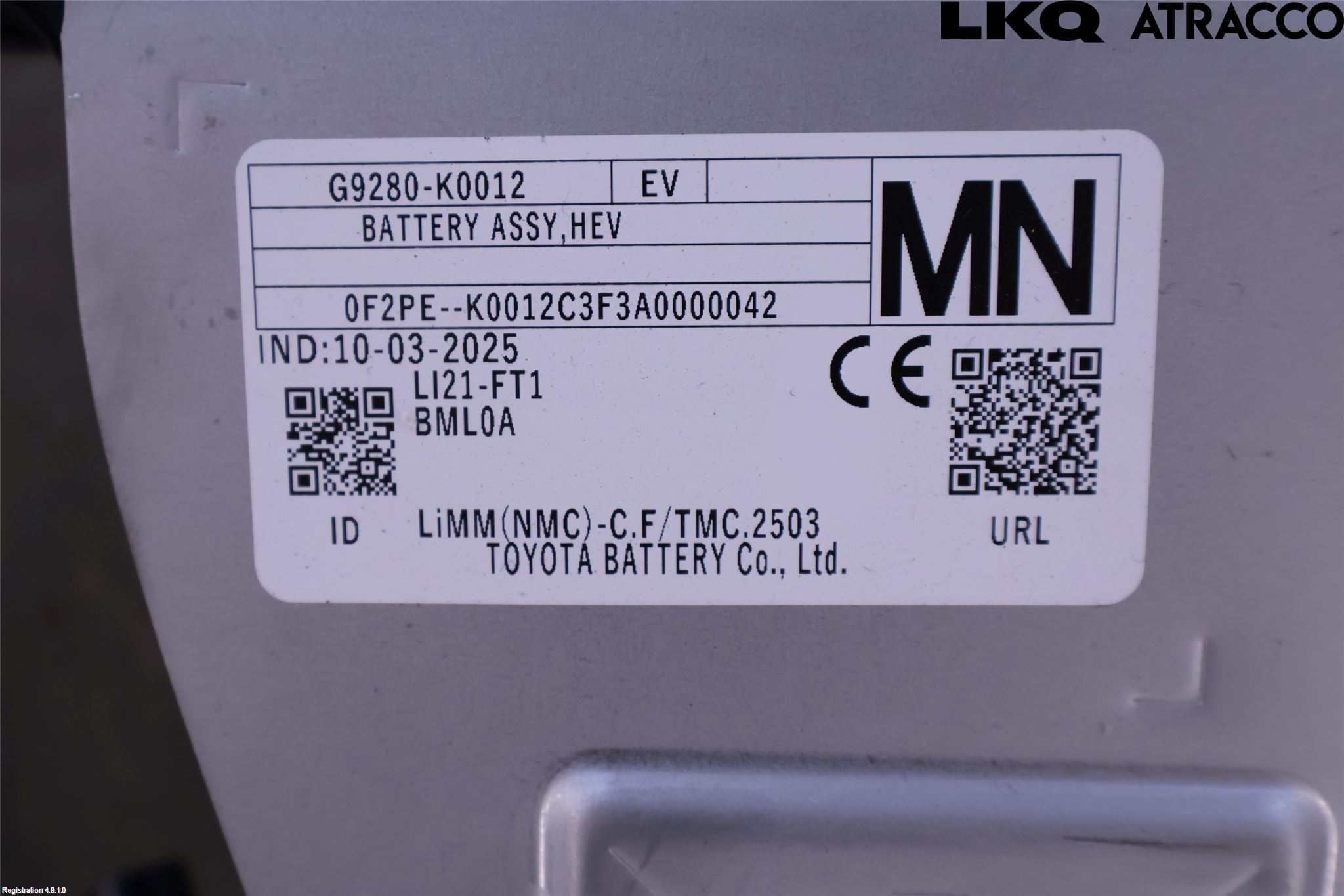 Toyota YARIS XP21 20- Batteri Högspänning