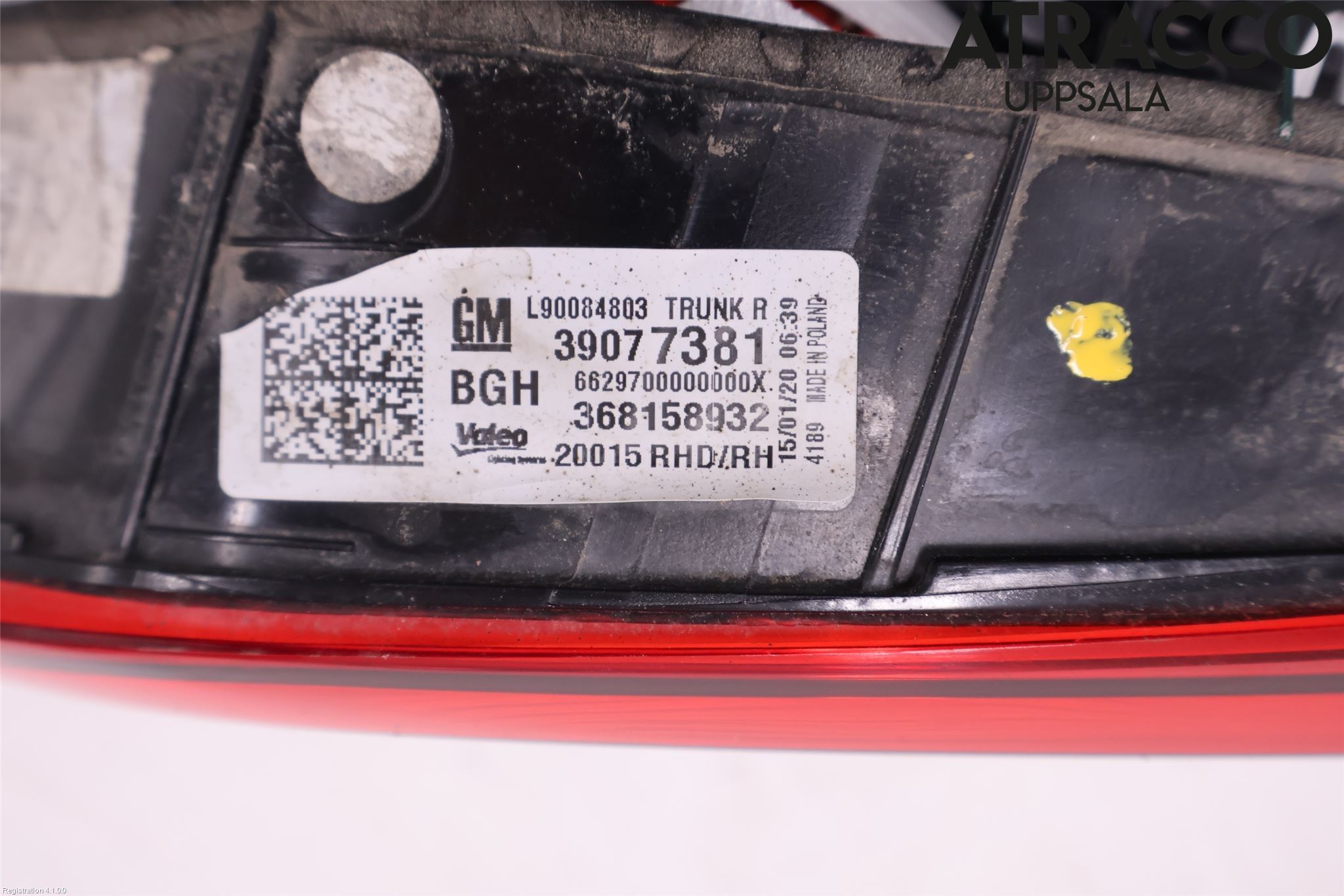 Opel ASTRA K 16-22 Bakljus Lucka Hö