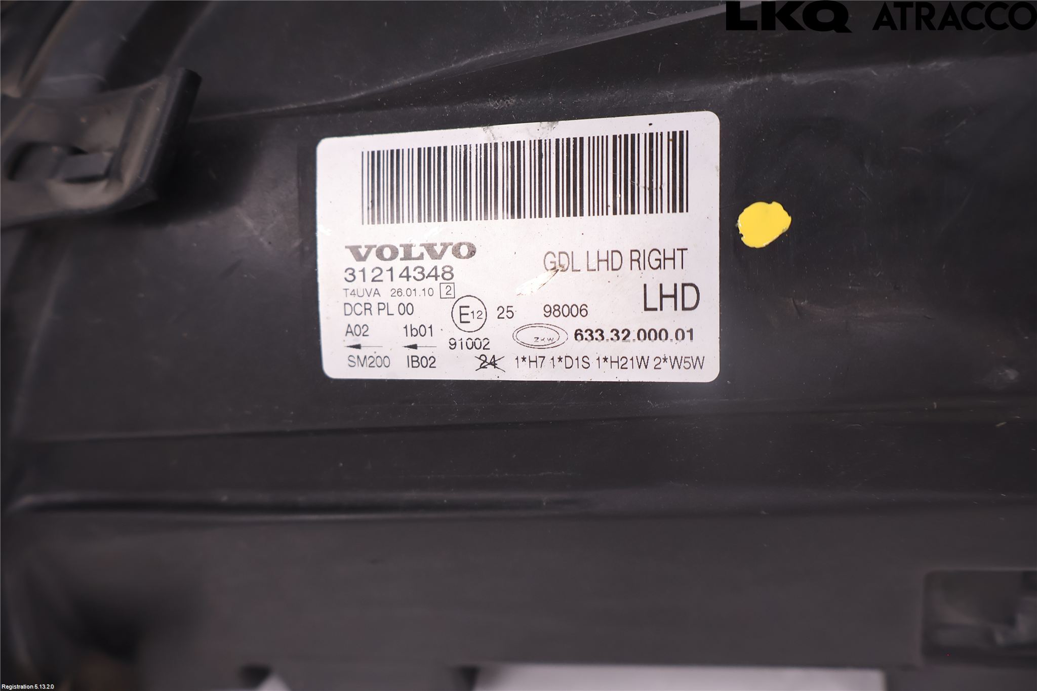 Volvo V70 08-13 Strålkastare Höger