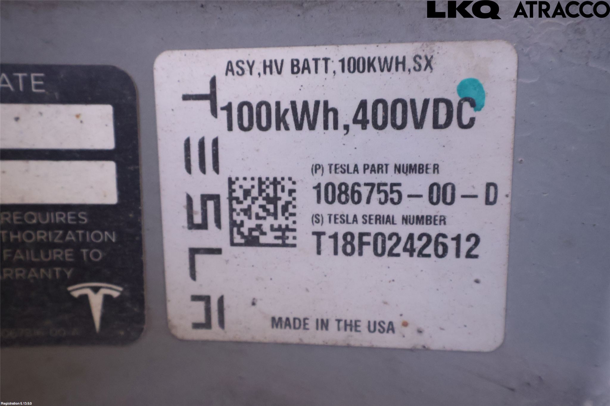 Tesla MODEL S 13- Batteri Högspänning