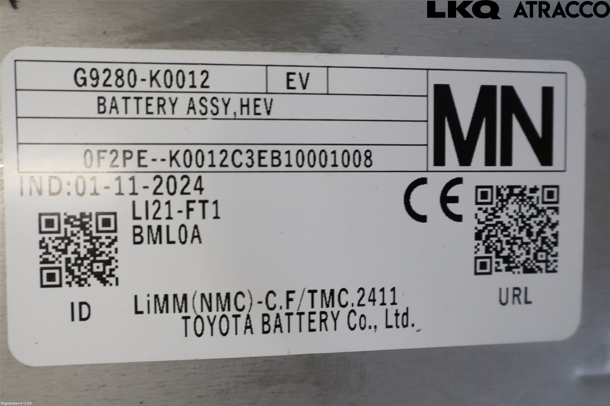 Toyota YARIS XP21 20- Batteri Högspänning