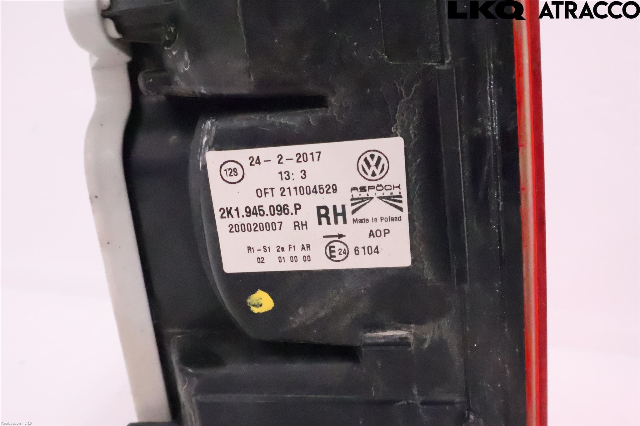 Volkswagen VW CADDY 16-20 Bakljus Höger