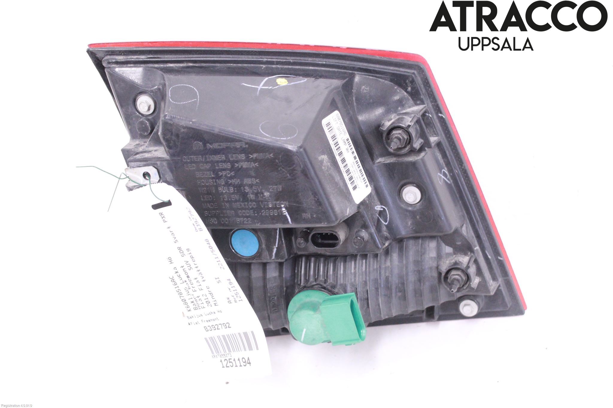 Fiat FREEMONT Bakljus Lucka Hö