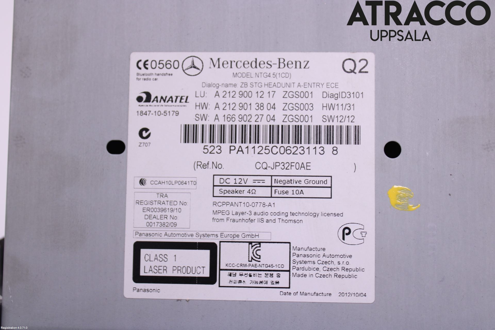 Mercedes-Benz MB E-KLASS (W212) 09-16 Cd Radio - Multimediapanel