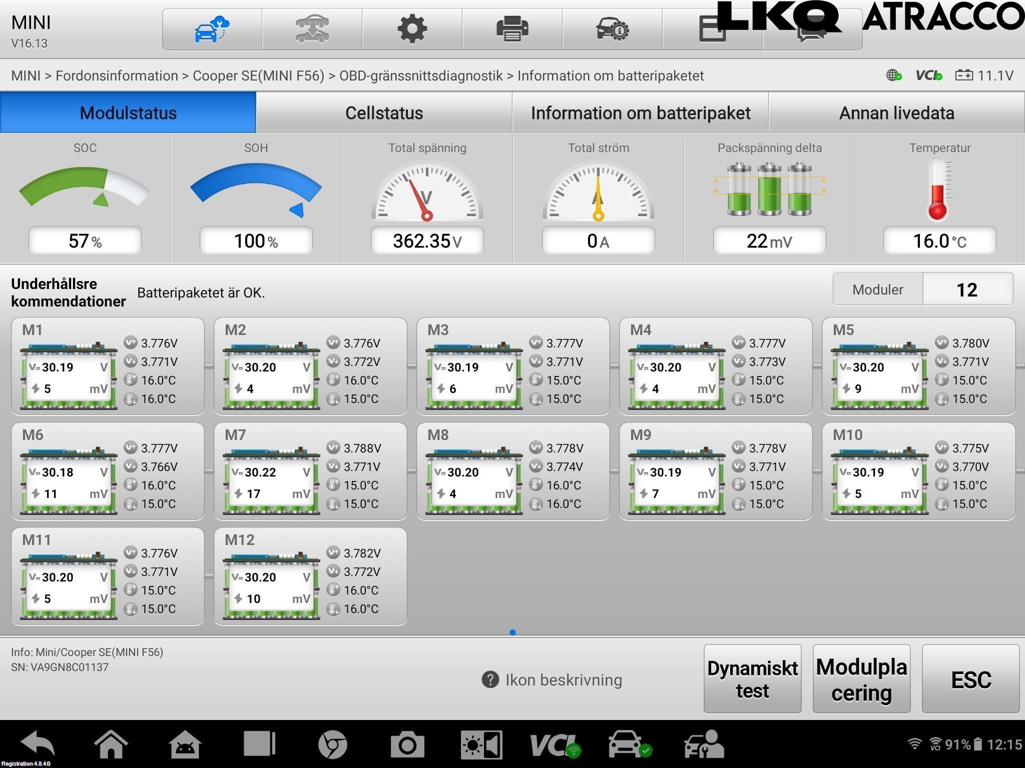 Mini ONE/COOPER 3DR F56 14-24 Batteri Högspänning
