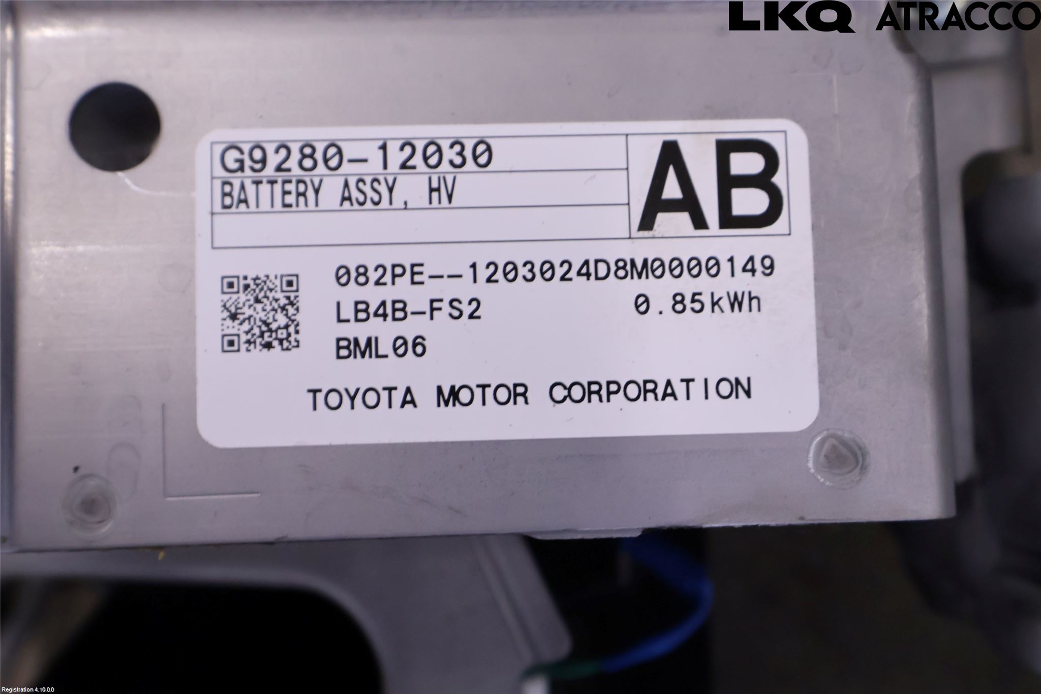 Toyota COROLLA 19- Batteri Högspänning