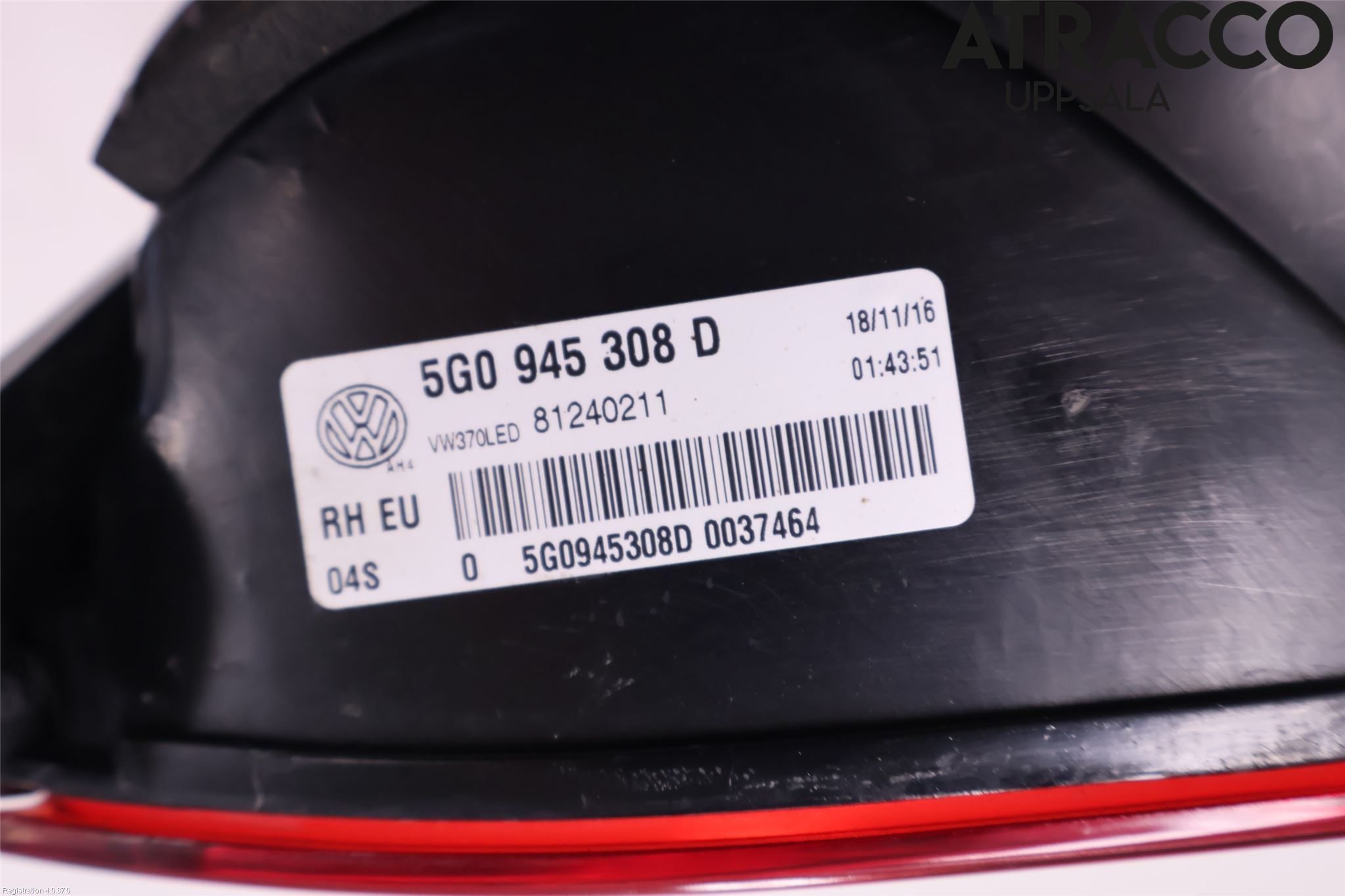 Volkswagen VW GOLF / E-GOLF VII 13-20 Bakljus Lucka Hö