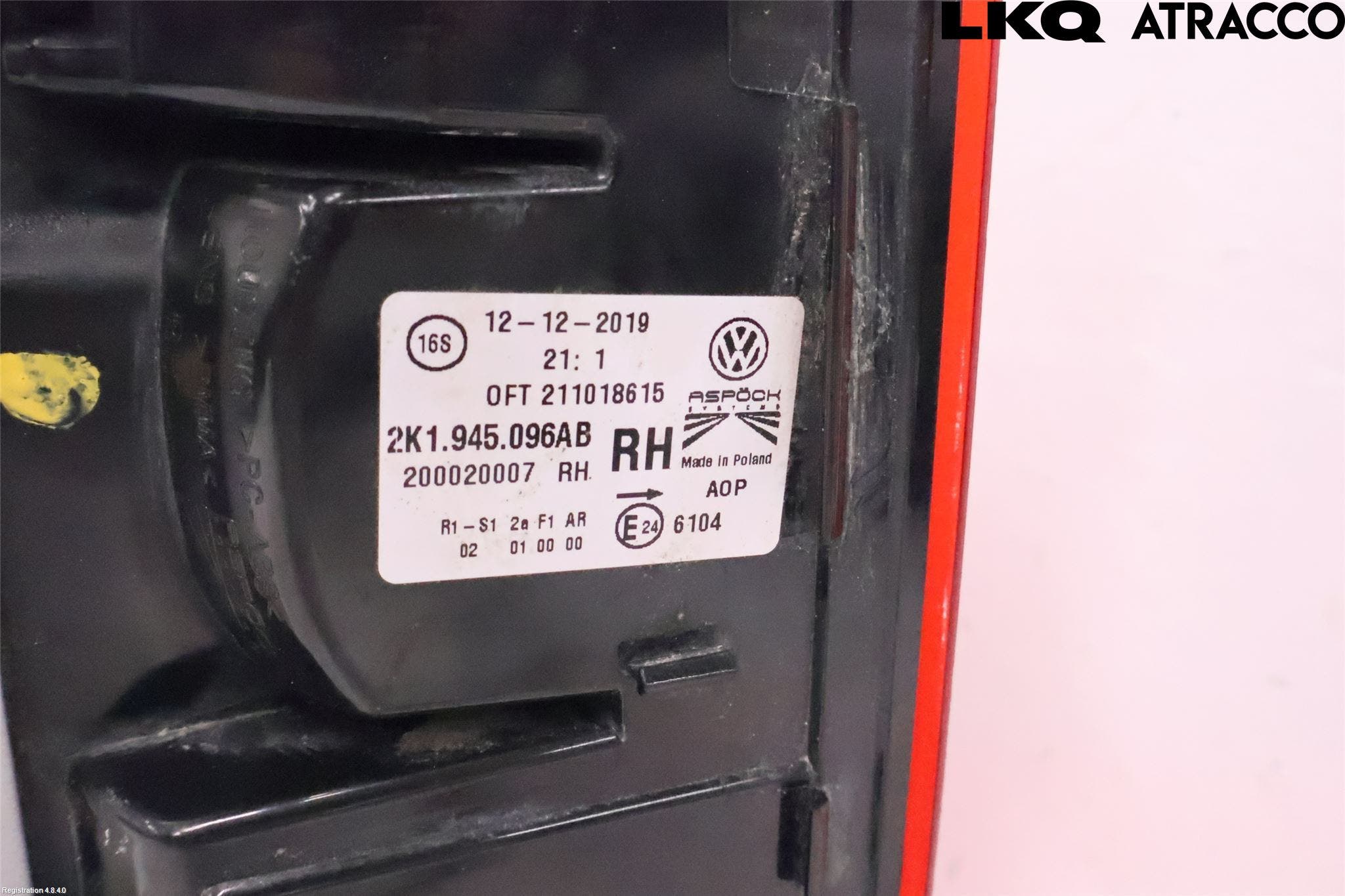 Volkswagen VW CADDY 16-20 Bakljus Höger