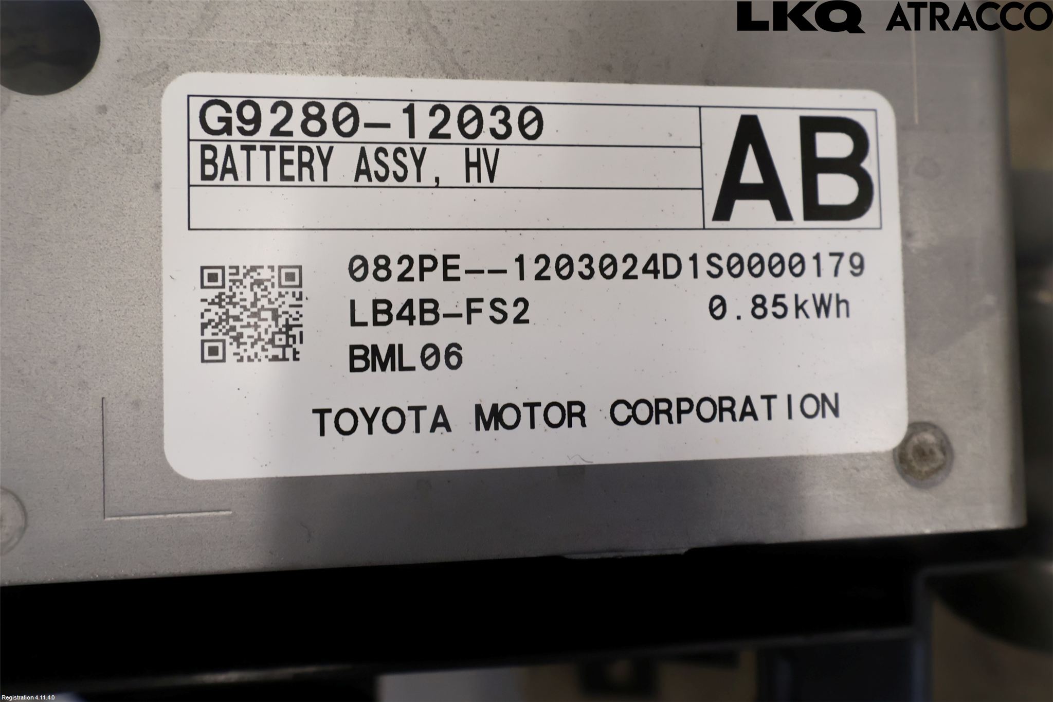 Toyota COROLLA 19- Batteri Högspänning