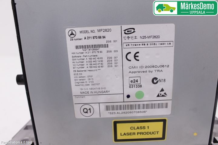 Mercedes-Benz MB E-KLASS (W211) 02-09 Cd Radio - Multimediapanel