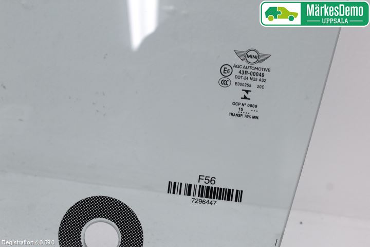 Mini ONE/COOPER 3DR F56 14-24 Dörruta 2D Vänster