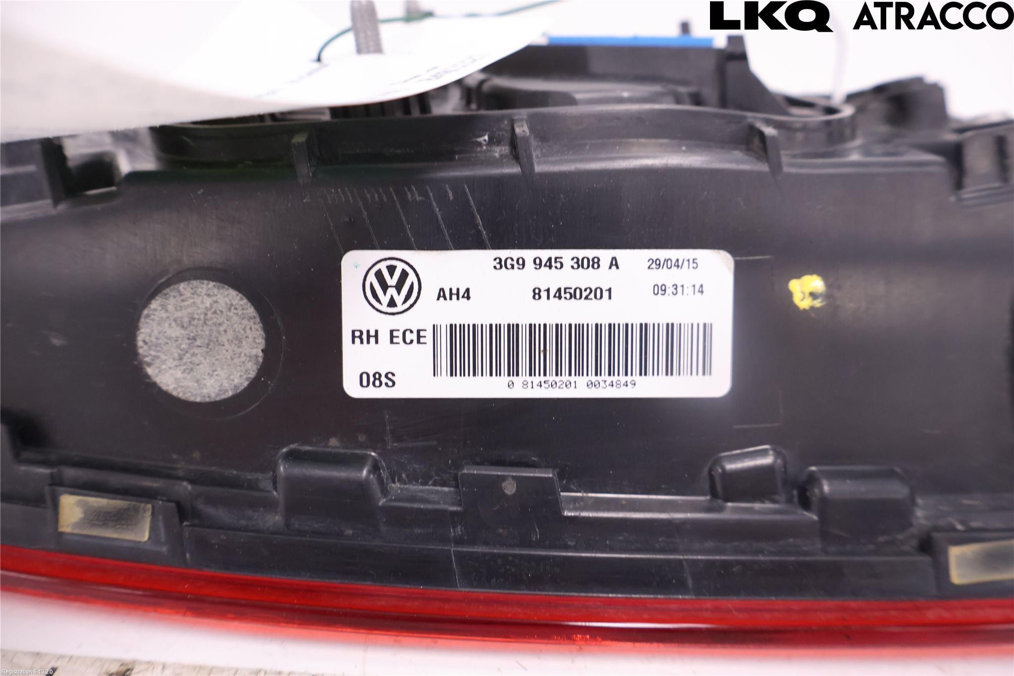 Volkswagen VW PASSAT 15-19 Bakljus Lucka Hö