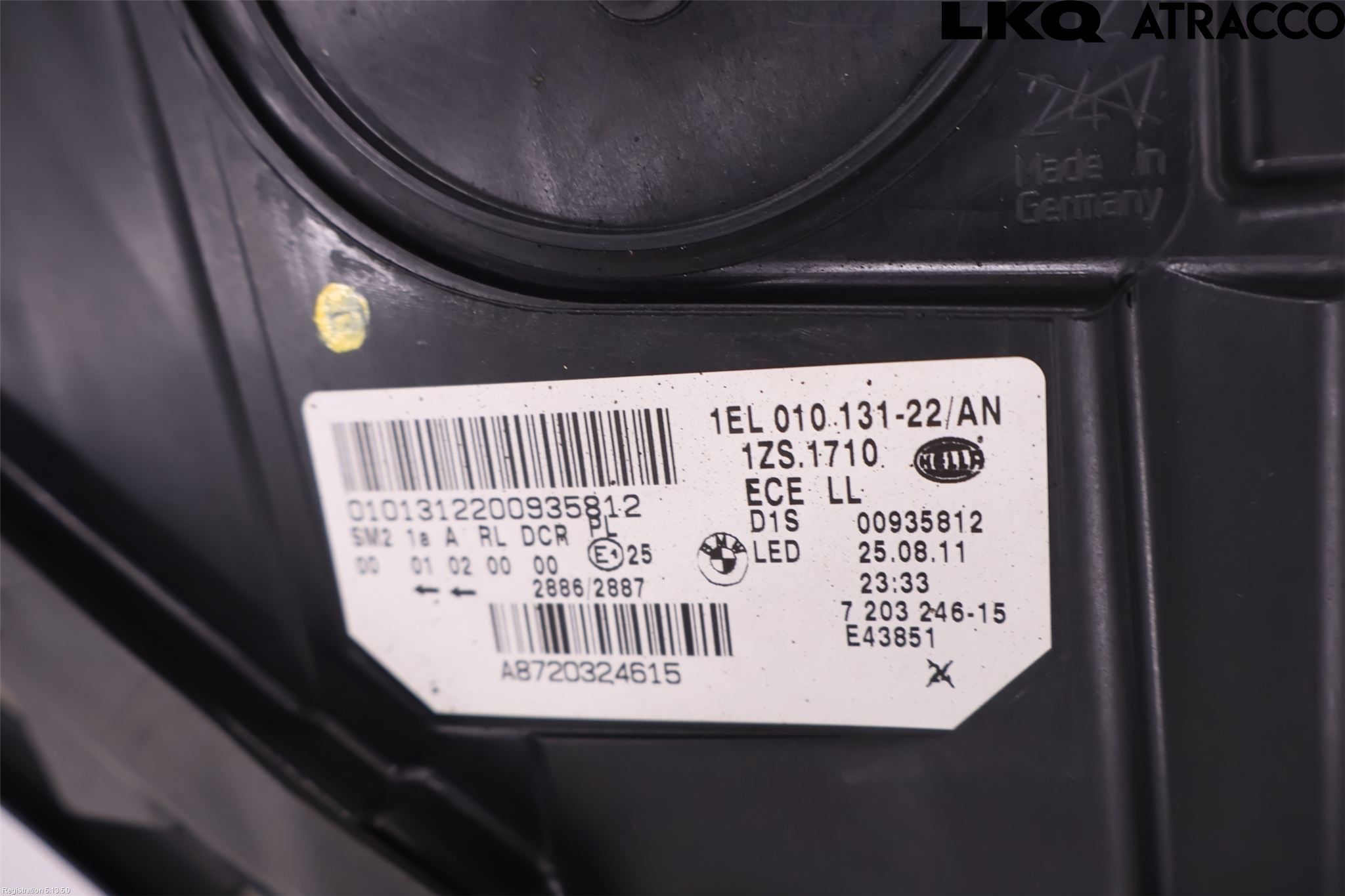 BMW 5 F10/F11/F18 09-17 Strålkastare Höger