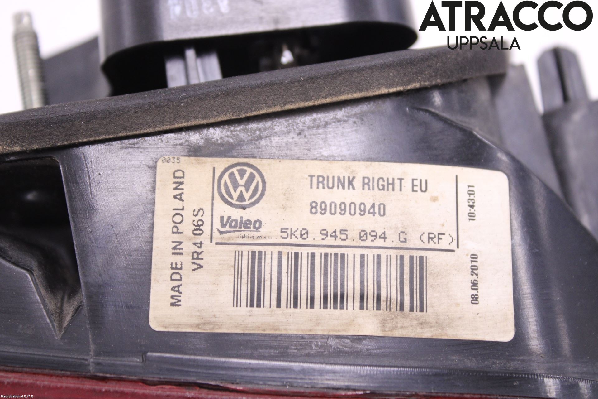 Volkswagen VW GOLF VI 09-13 Bakljus Lucka Hö