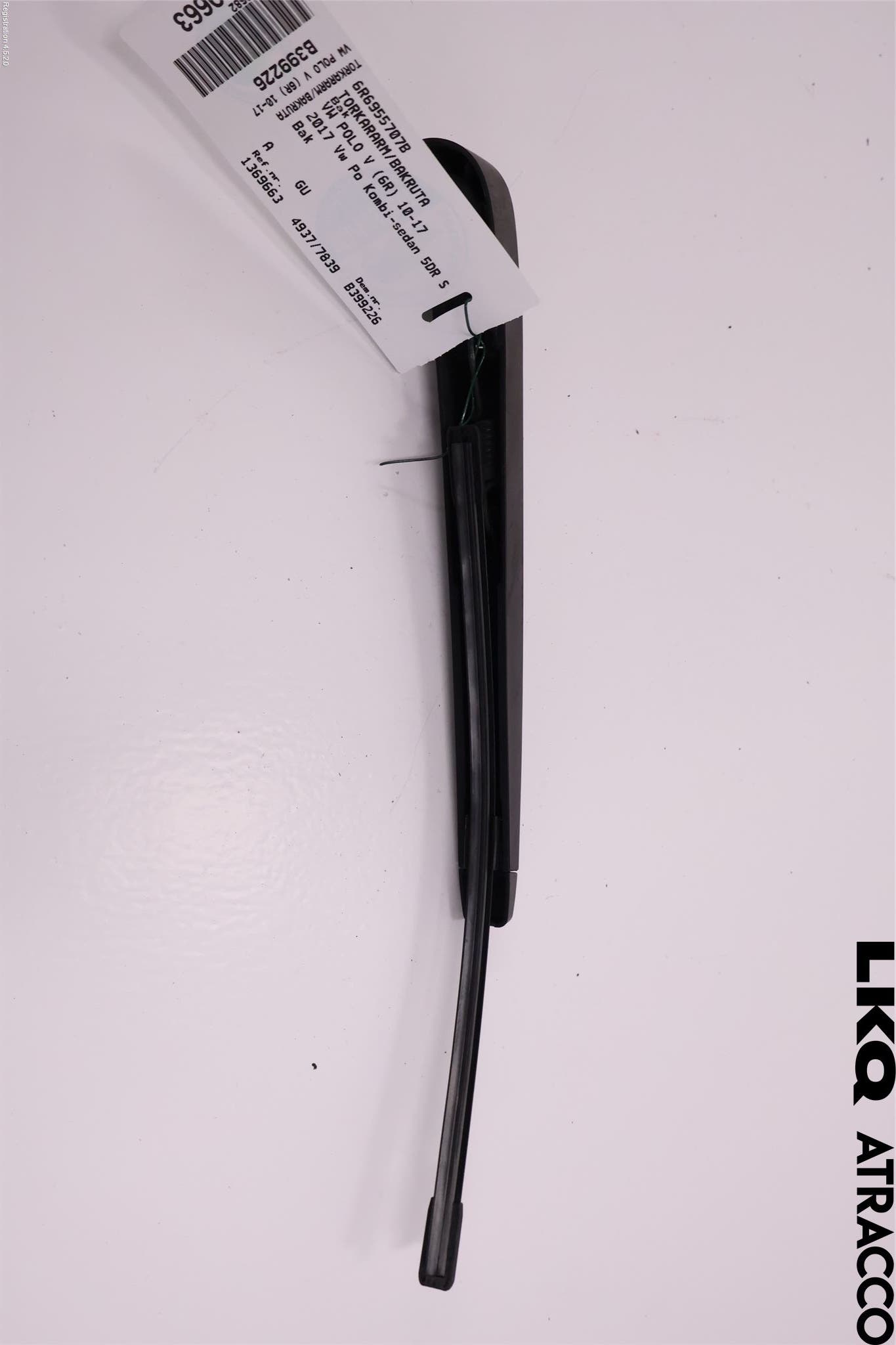 Volkswagen VW POLO 10-17 Torkararm-Bakruta