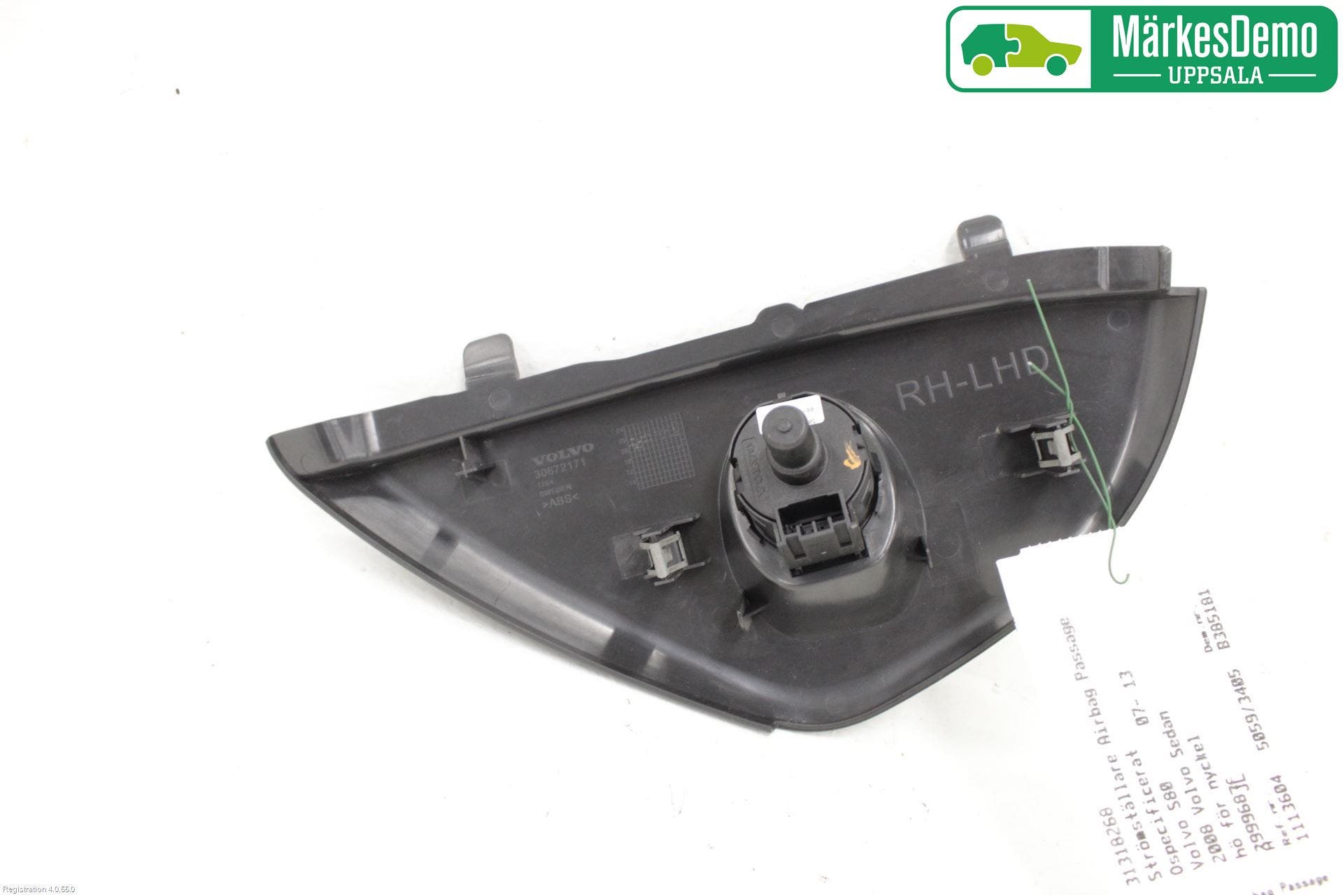 Volvo S80 07-13 Strömställare Airbag Passagerare