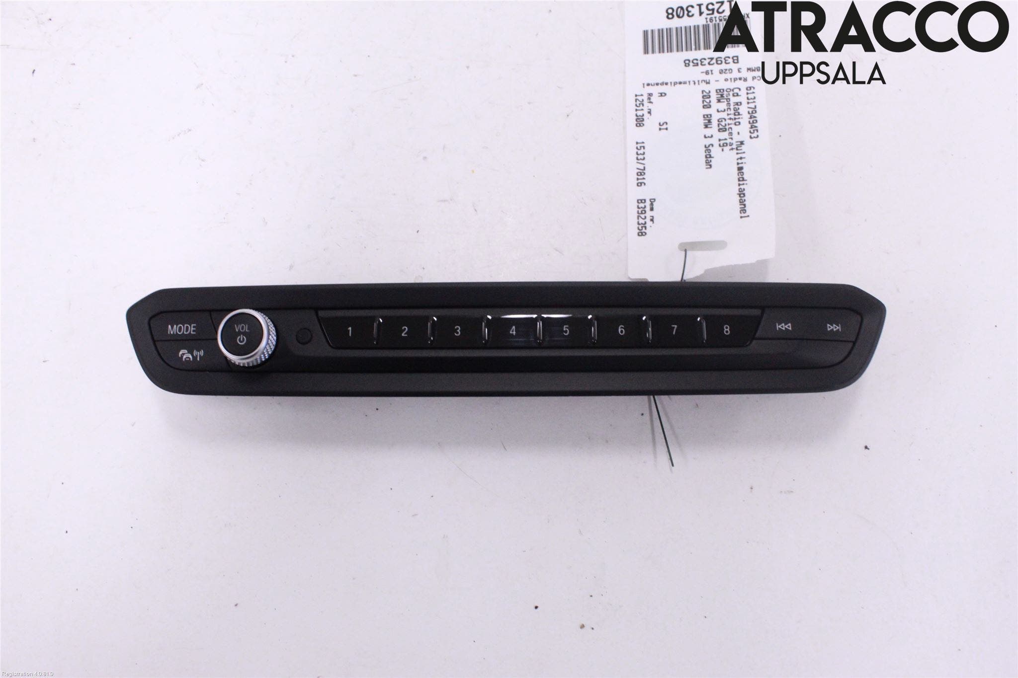 BMW 3 G20/G21/G80/G81 19- Cd Radio - Multimediapanel