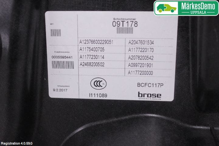 Mercedes-Benz MB CLA-KLASS (C117/X117) 13-19 Fönsterhiss El Kompl