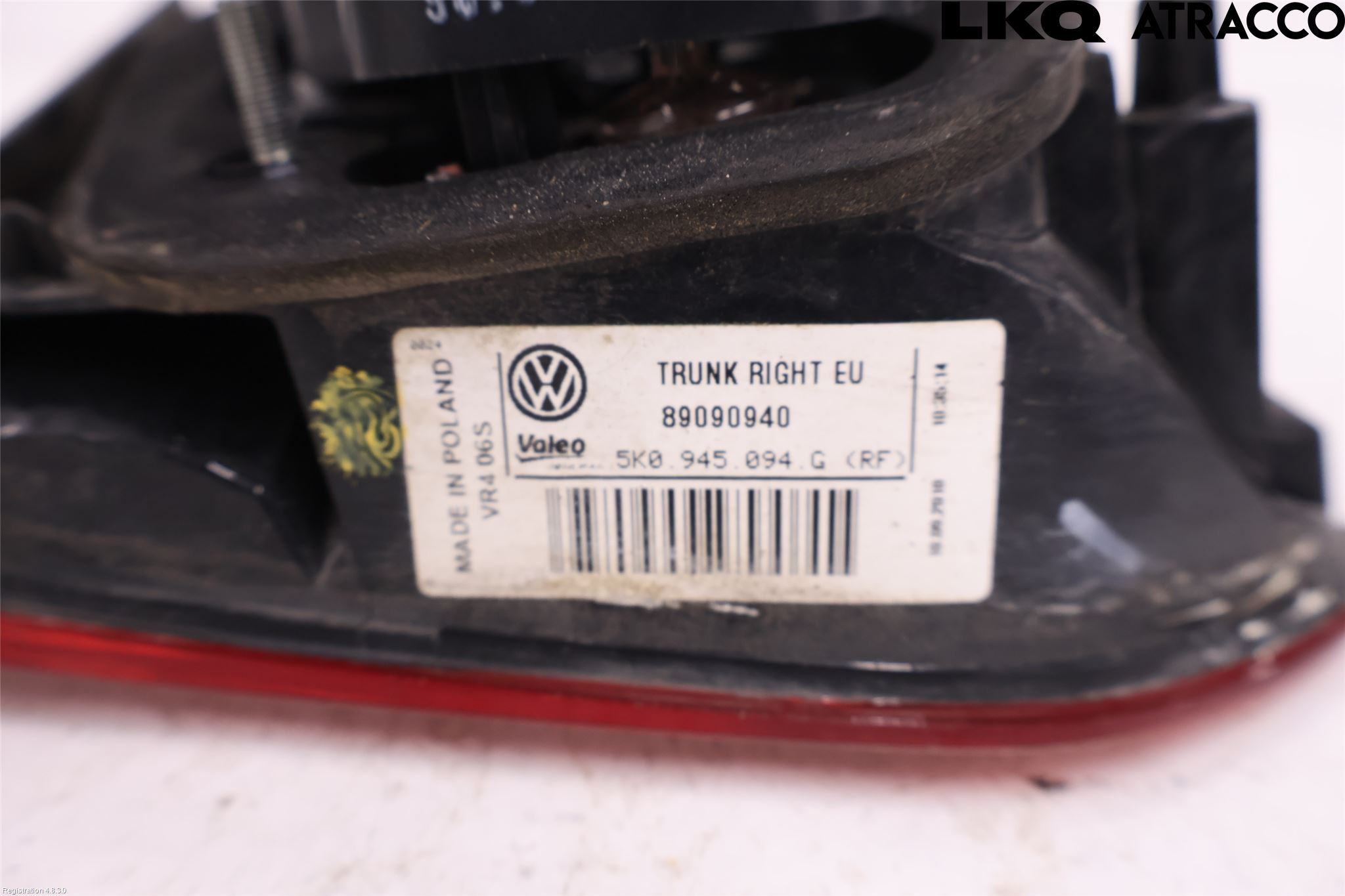 Volkswagen VW GOLF VI 09-13 Bakljus Lucka Hö