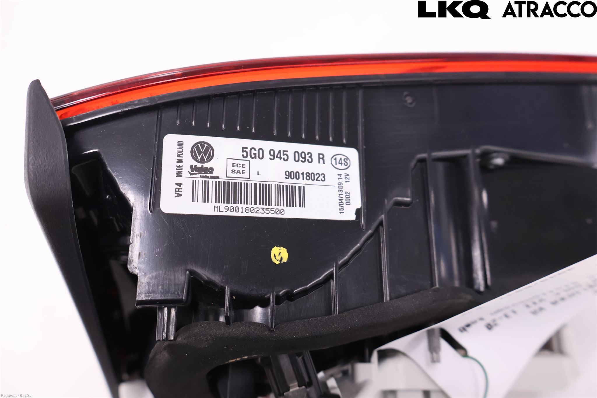 Volkswagen VW GOLF / E-GOLF VII 13-20 Bakljus Lucka Vä