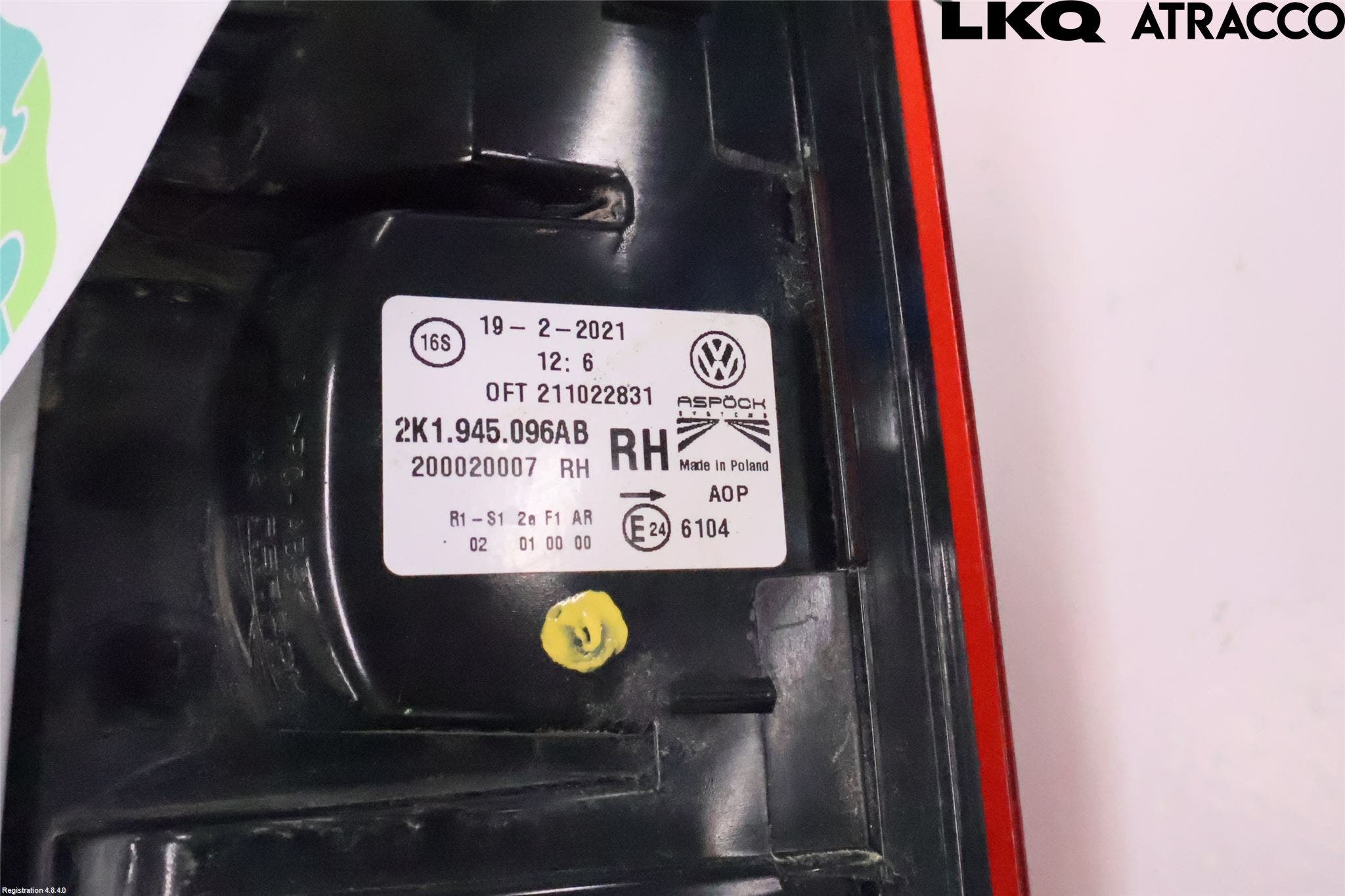 Volkswagen VW CADDY 16-20 Bakljus Höger