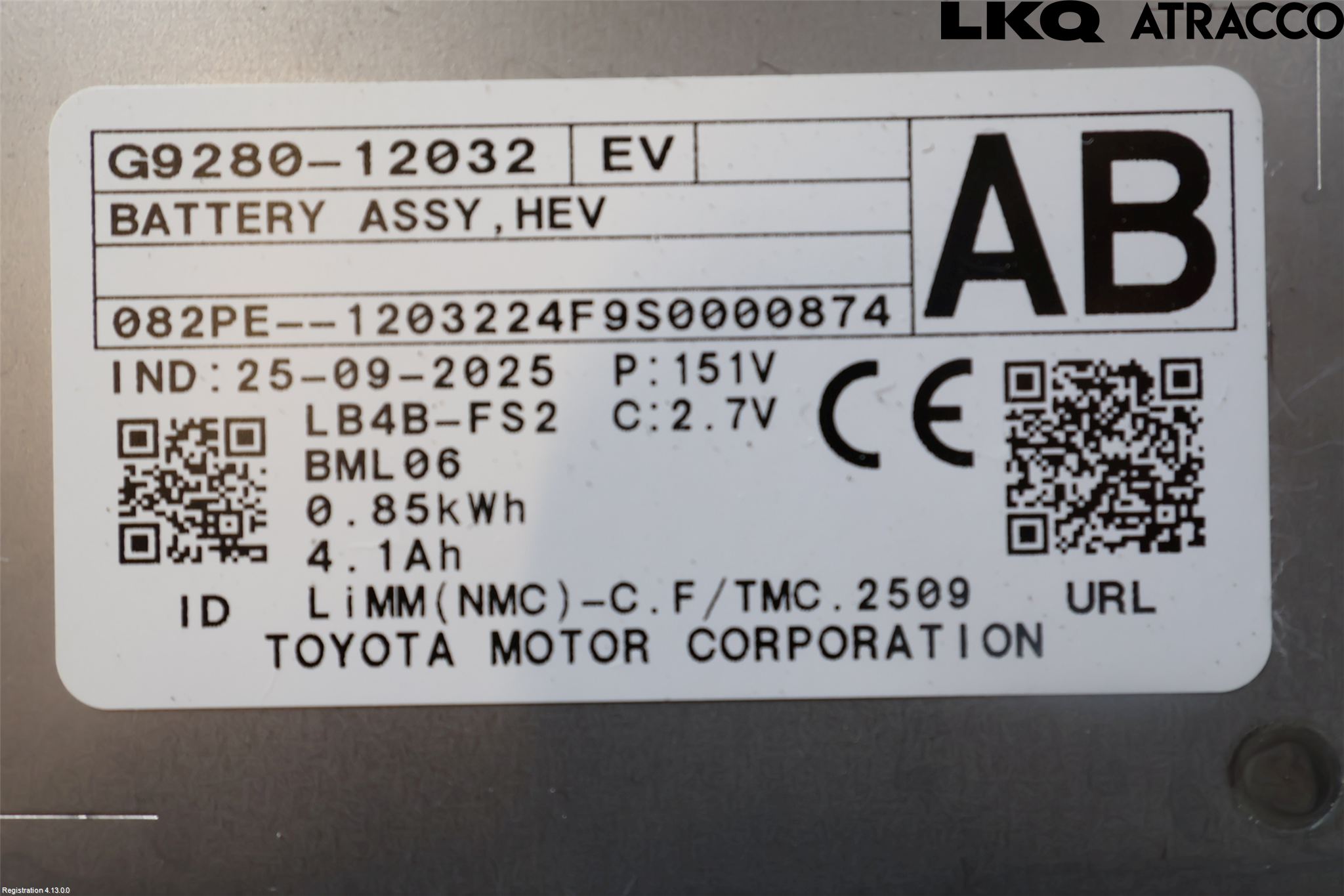 Toyota COROLLA CROSS XG10 22- Batteri Högspänning