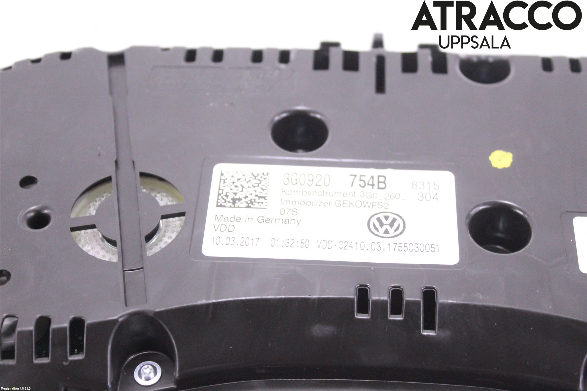 Volkswagen VW PASSAT 15-19 Instrument Komb