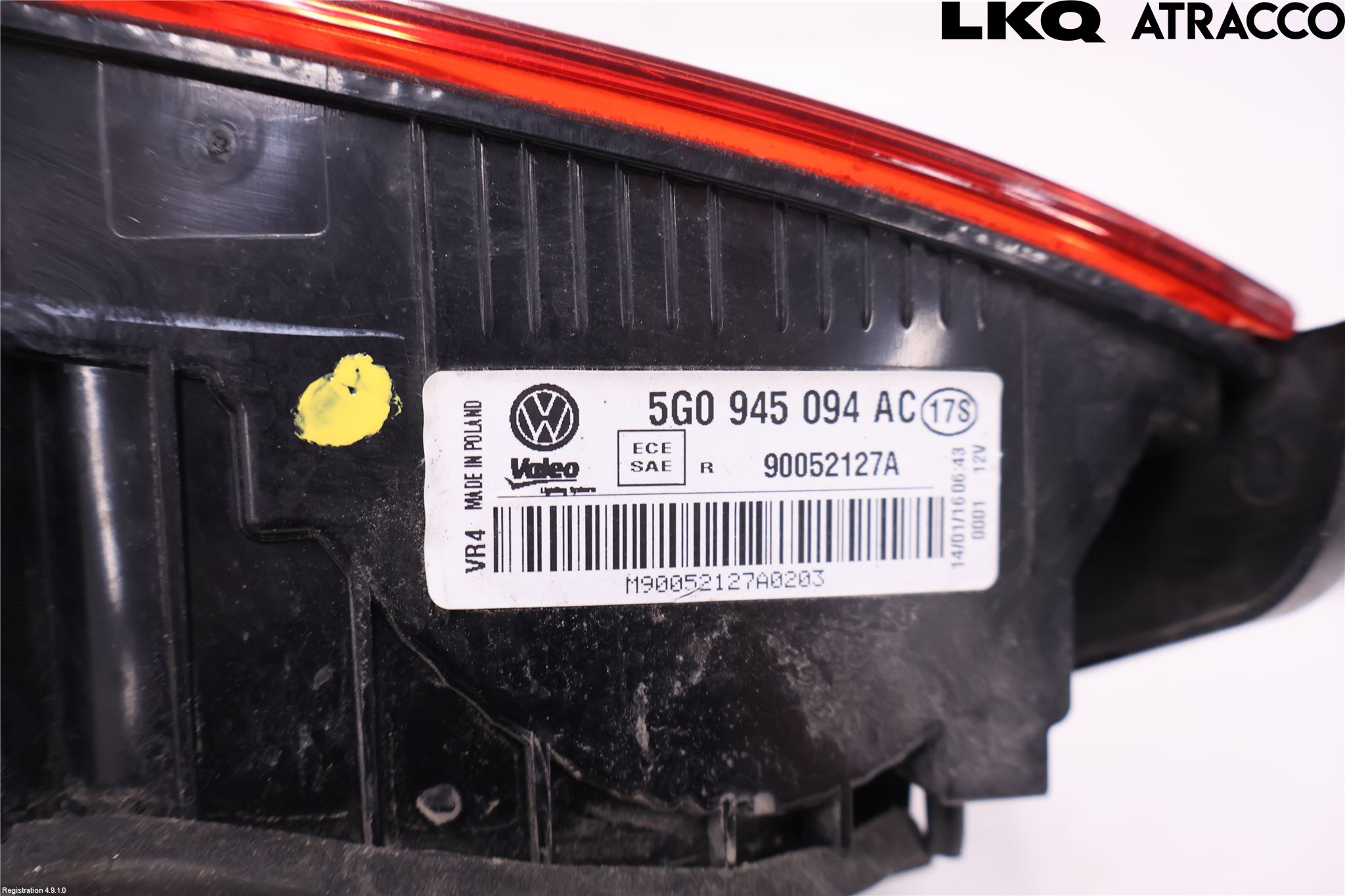 Volkswagen VW GOLF / E-GOLF VII 13-20 Bakljus Lucka Hö