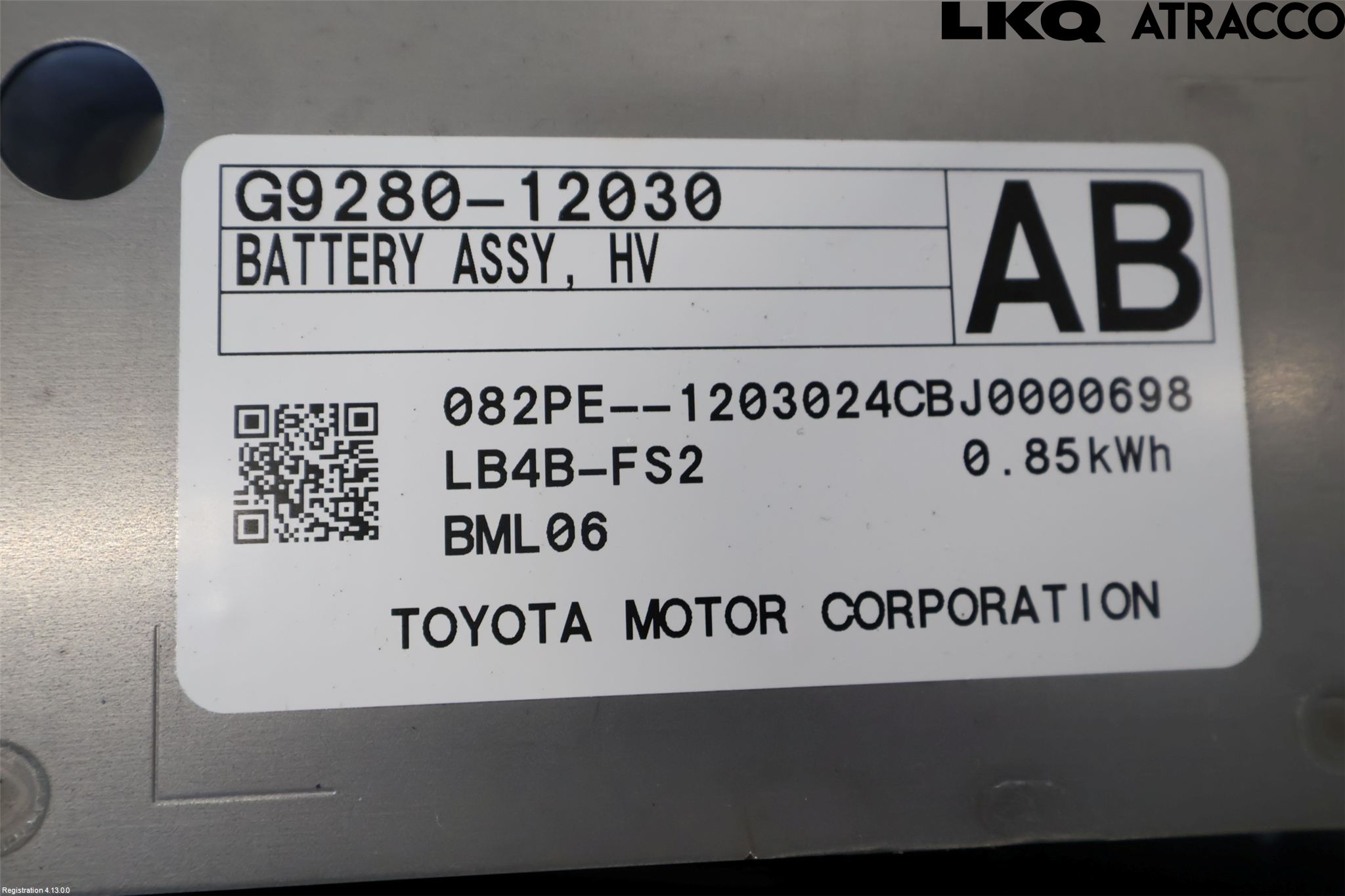 Toyota COROLLA 19- Batteri Högspänning