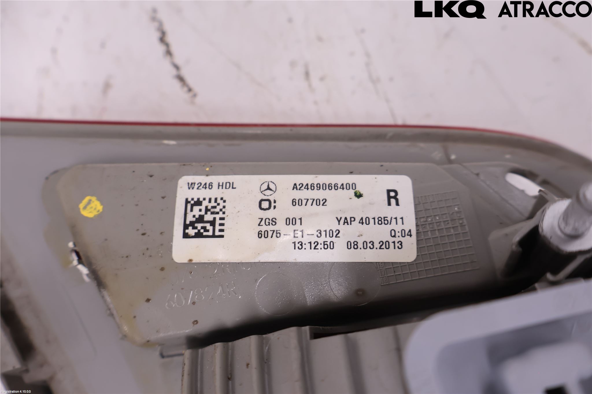 Mercedes-Benz MB B-KLASS (W246/W242) 12-19 Bakljus Lucka Hö