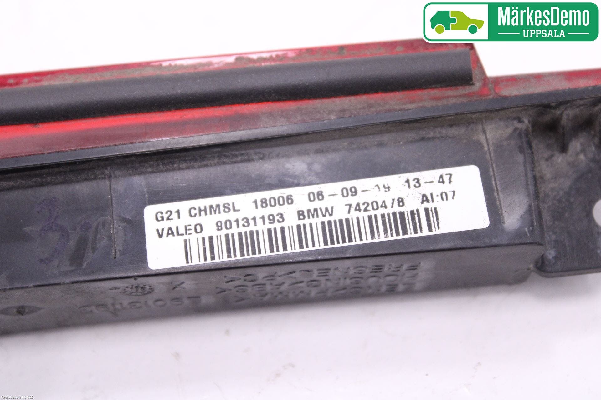 BMW 3 G20/G21/G80/G81 19- Bromsljus Bakruta