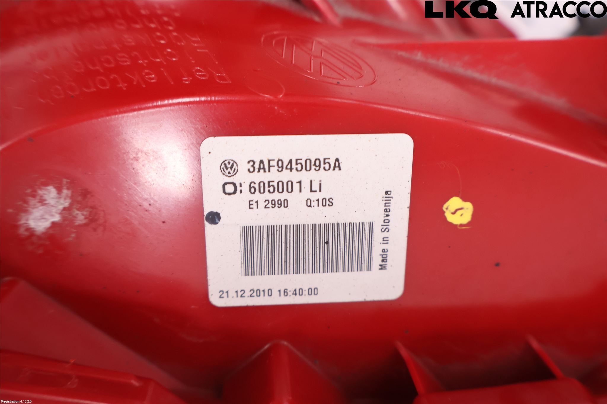 Volkswagen VW PASSAT 11-14 Bakljus Vänster