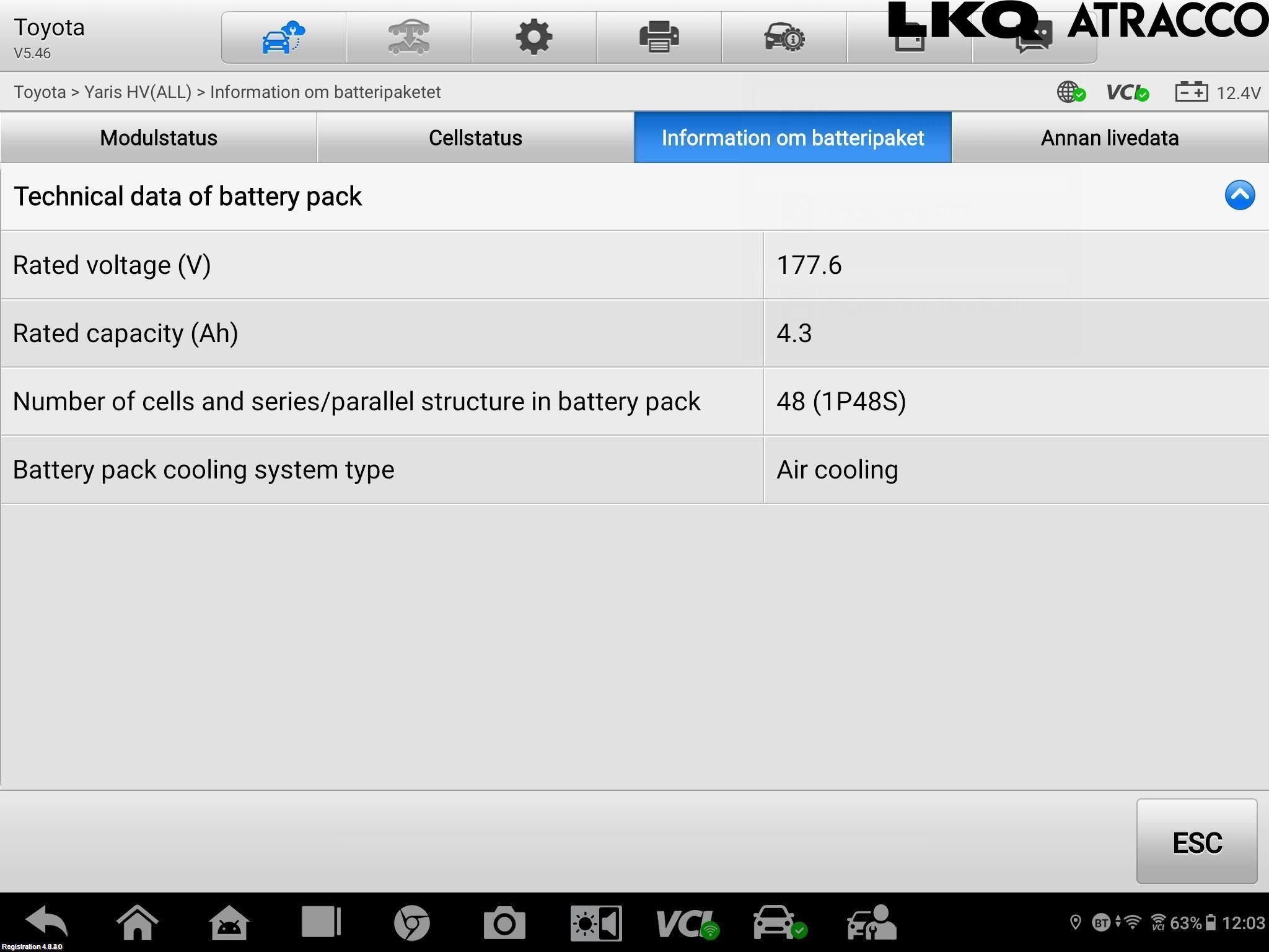 Toyota YARIS XP21 20- Batteri Högspänning