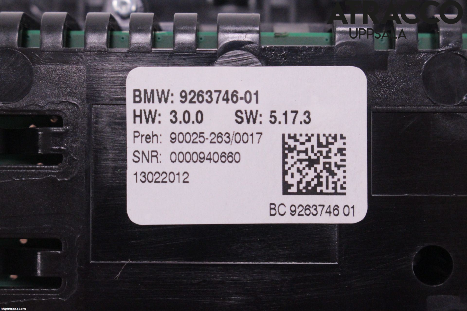 BMW 5 F10/F11/F18 09-17 Ac Styrenhet Ac Manöveren