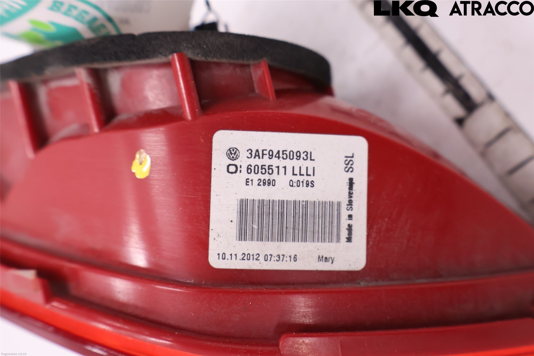 Volkswagen VW PASSAT 11-14 Bakljus Lucka Vä