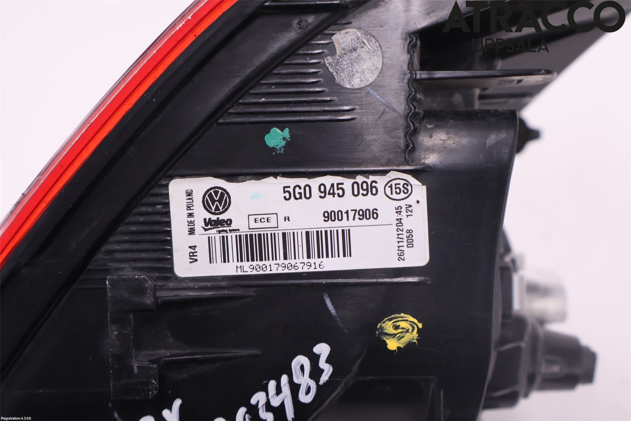 Volkswagen VW GOLF / E-GOLF VII 13-20 Bakljus Höger