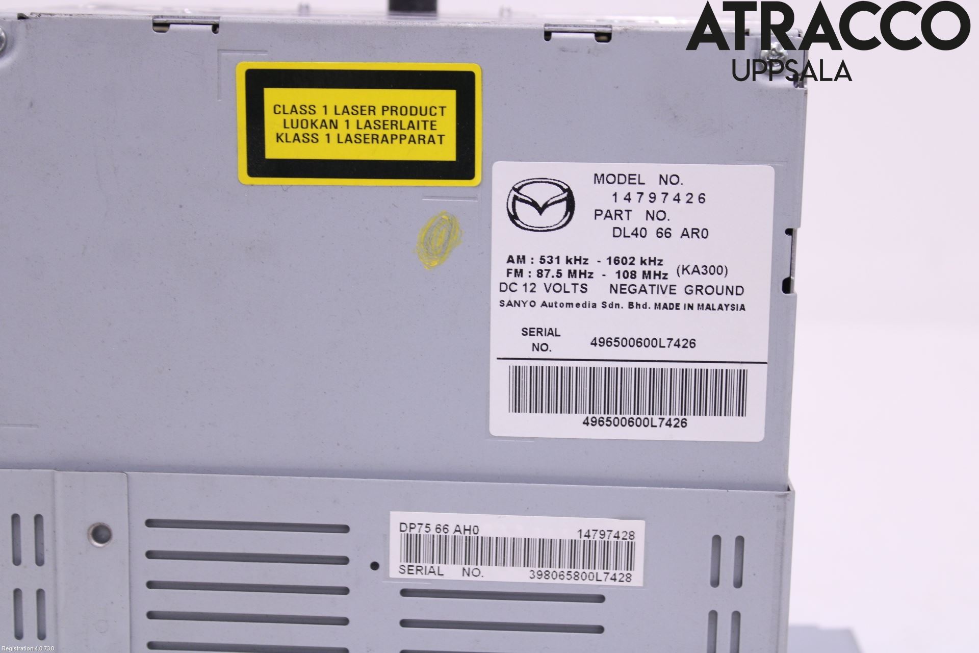 Mazda 2 (DE) 08-15 Cd Radio - Multimediapanel