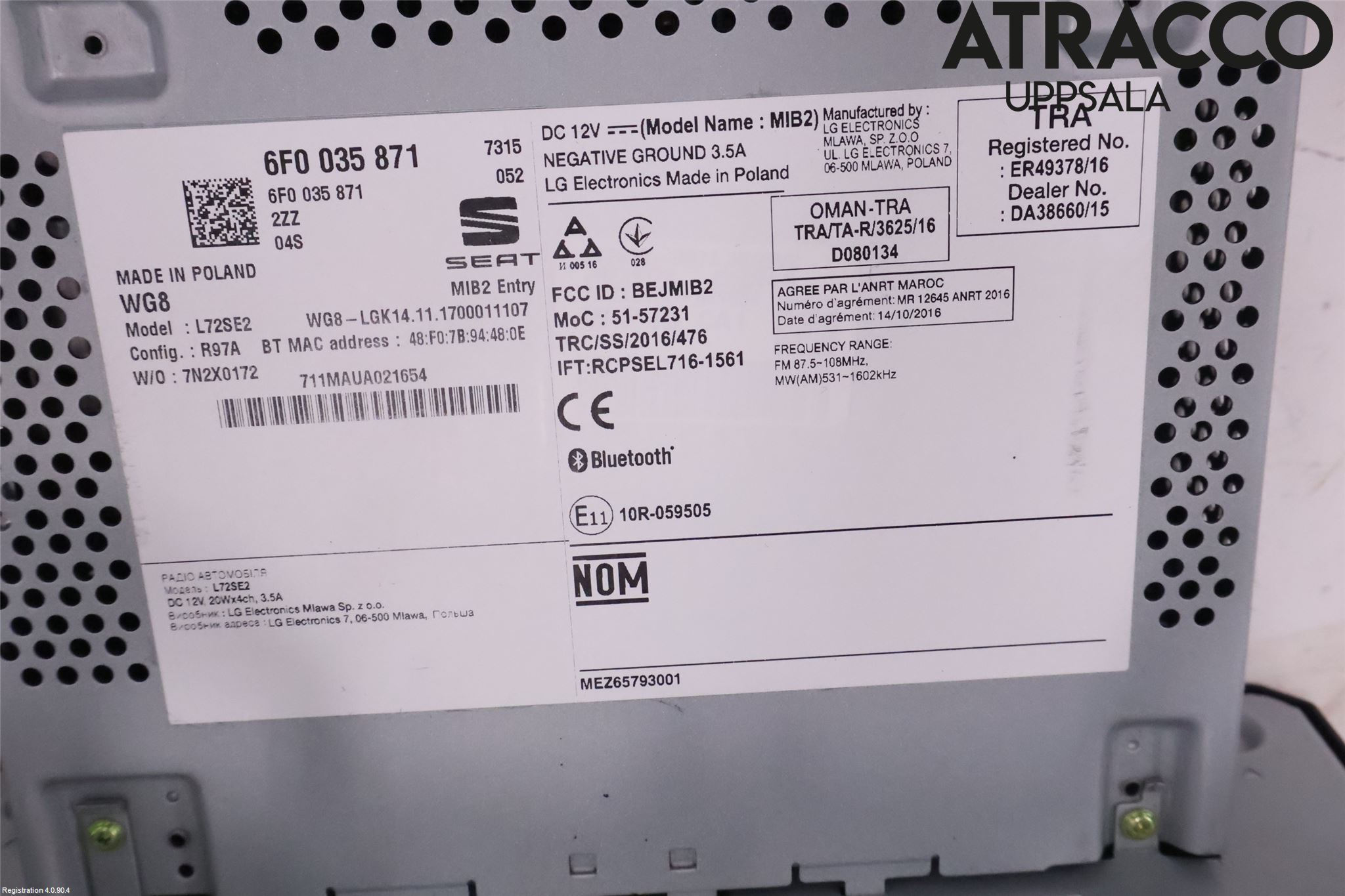 Seat IBIZA V 17-20 Cd Radio - Multimediapanel