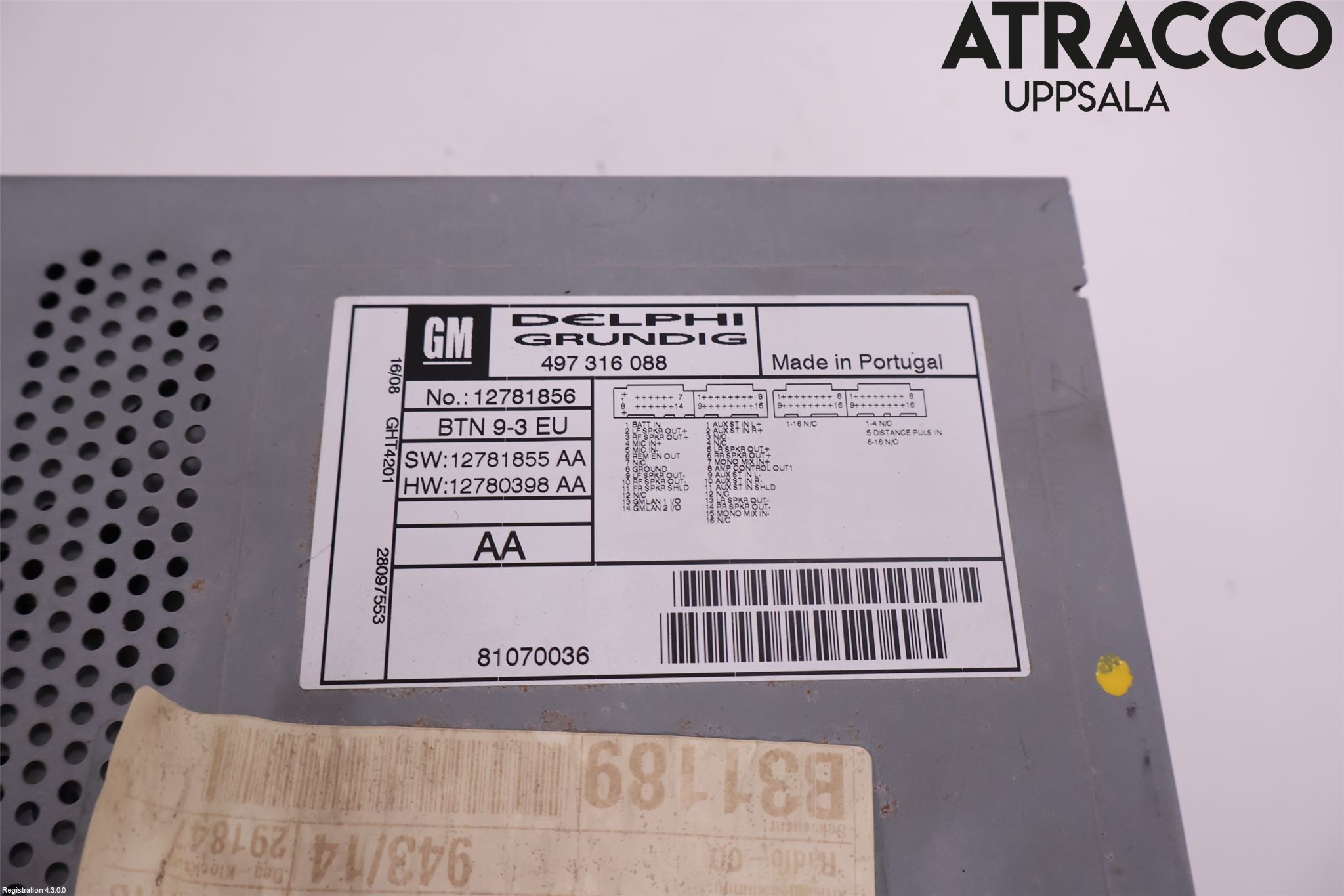 Saab 9-3 VER2/VER3 08-15 Cd Radio - Multimediapanel