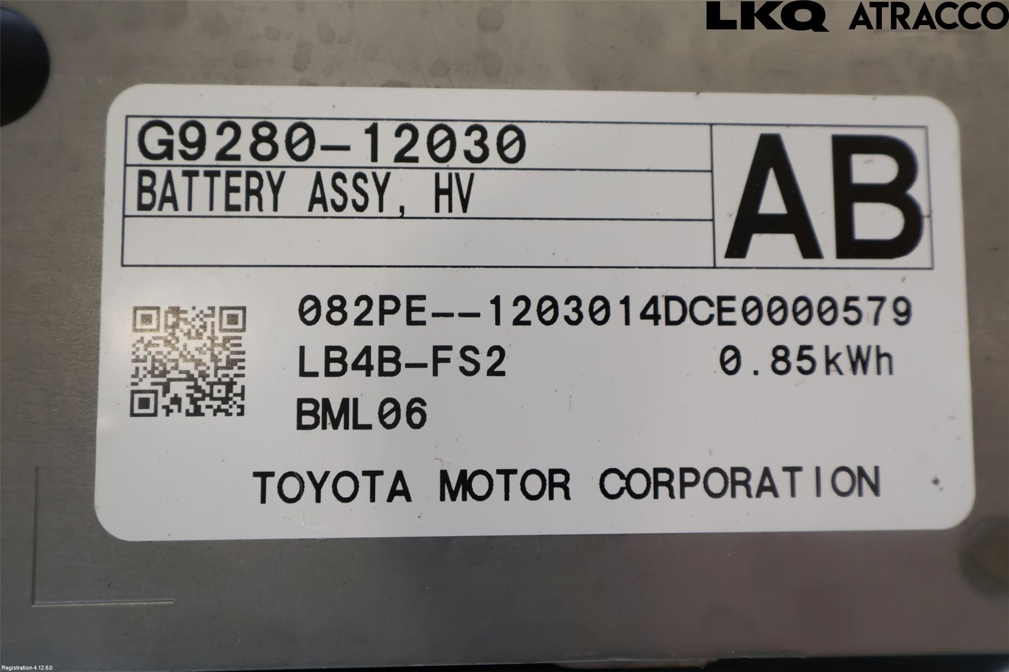 Toyota COROLLA 19- Batteri Högspänning