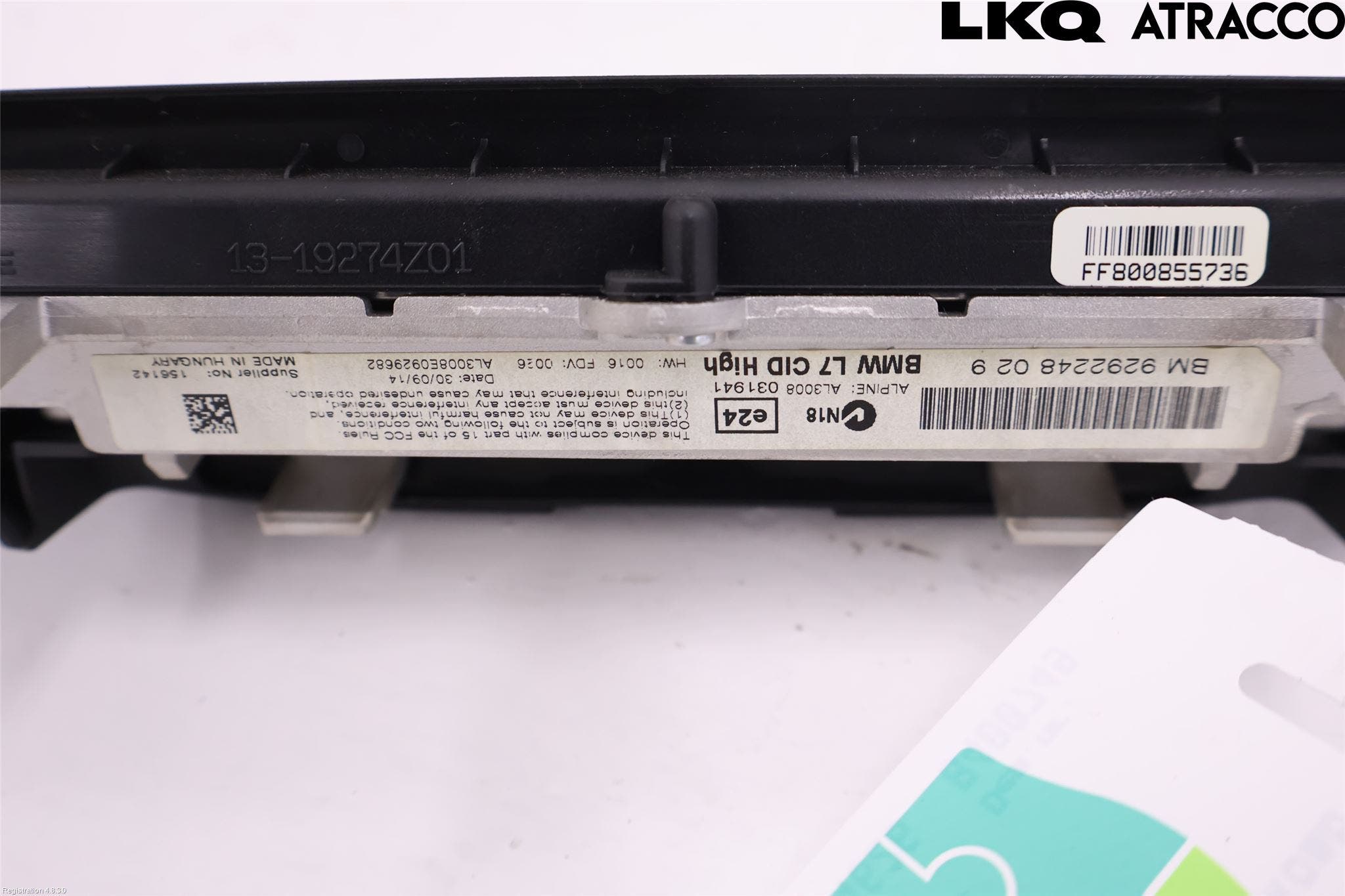 BMW 3 F30/F31/F80 12-19 Bildskärm