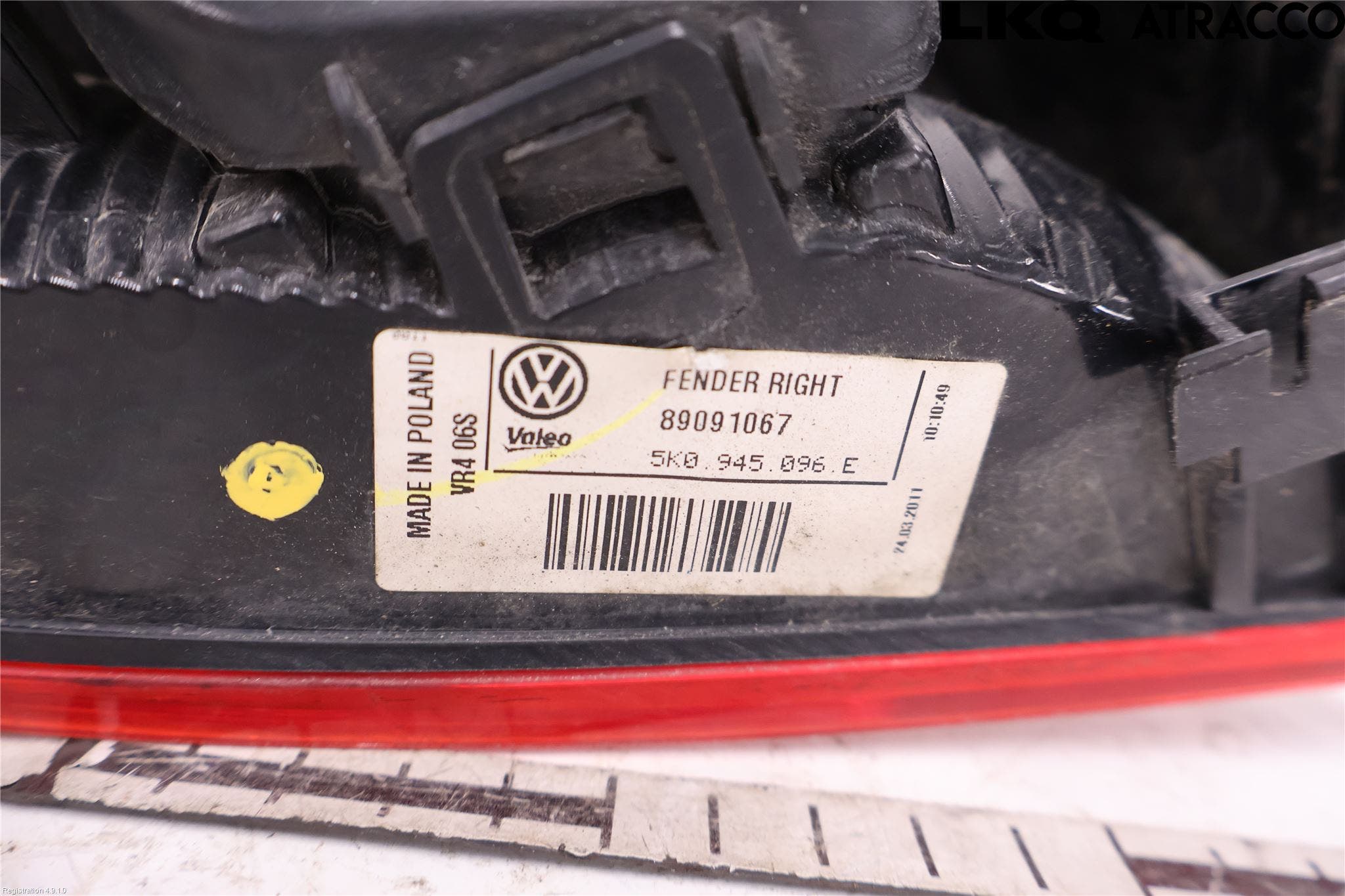 Volkswagen VW GOLF VI 09-13 Bakljus Höger