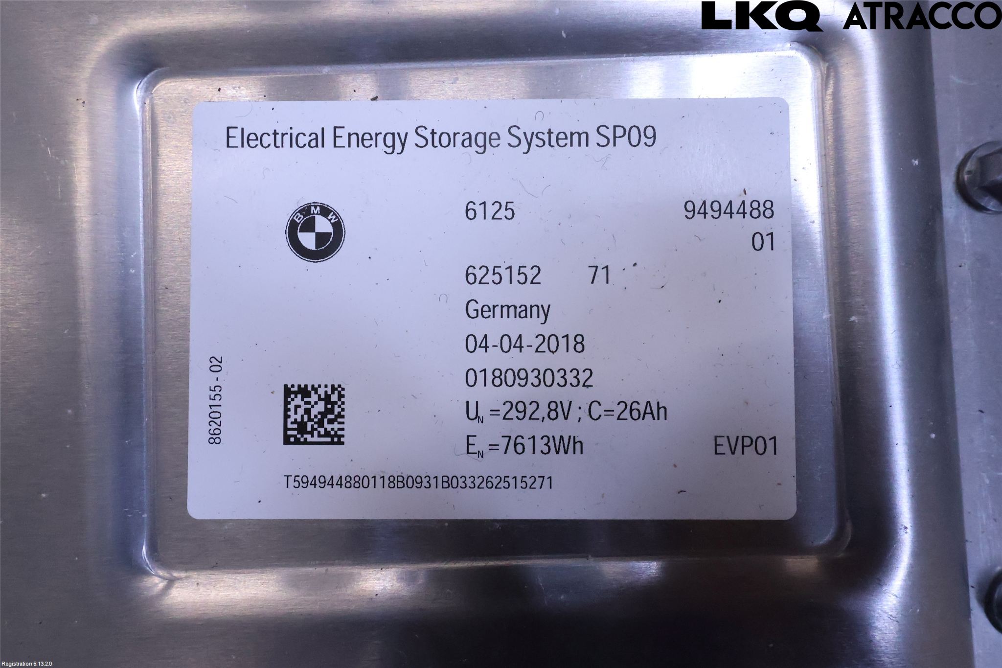 BMW 3 F30/F31/F80 12-19 Batteri Högspänning