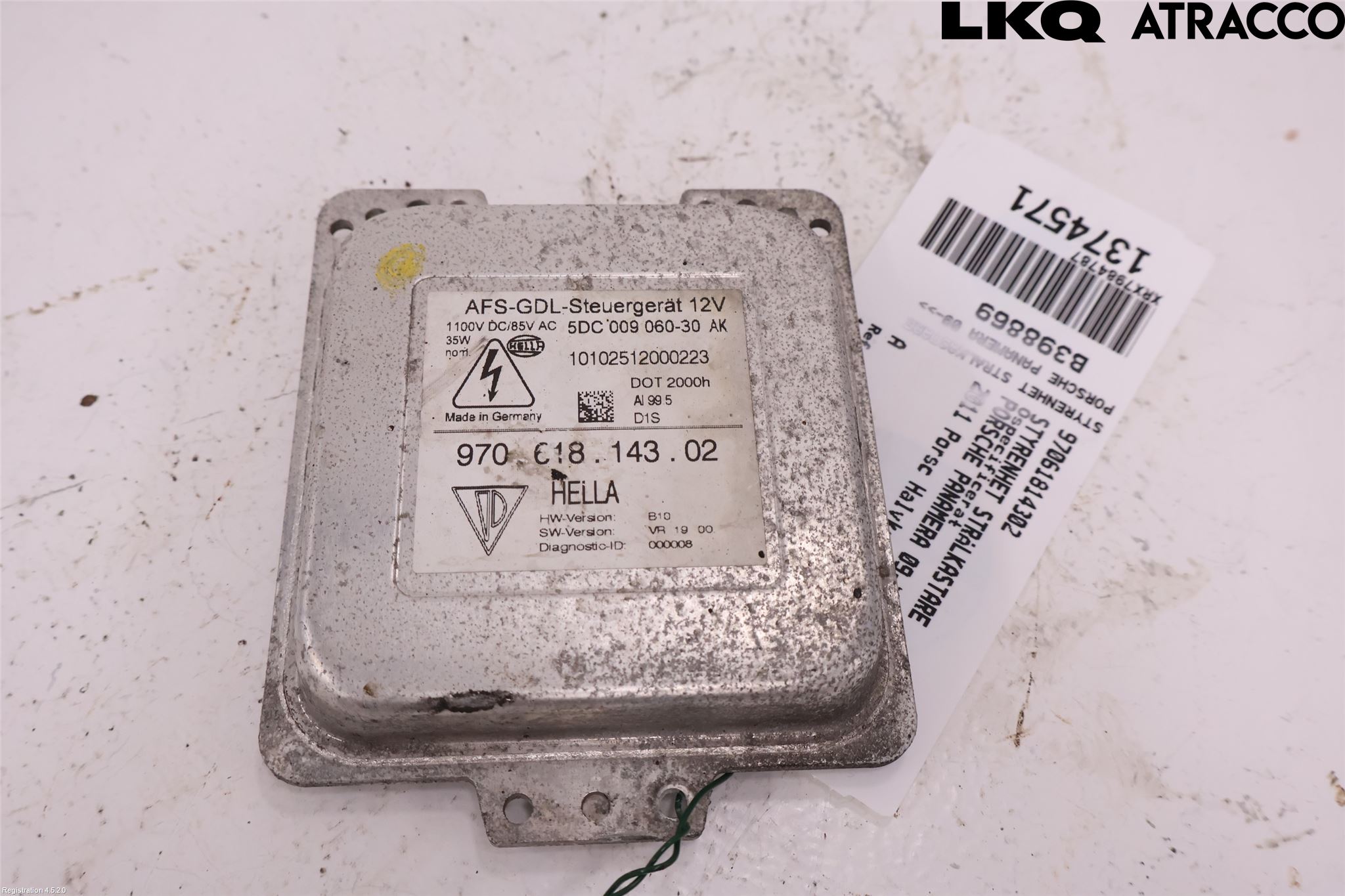 Porsche PANAMERA 09- Styrenhet Strålkastare