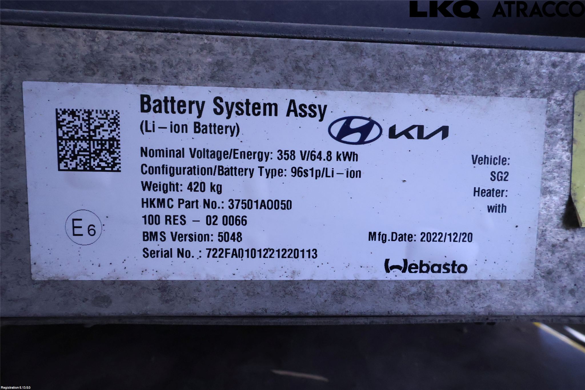 Kia NIRO (SG2) 23- Batteri Högspänning
